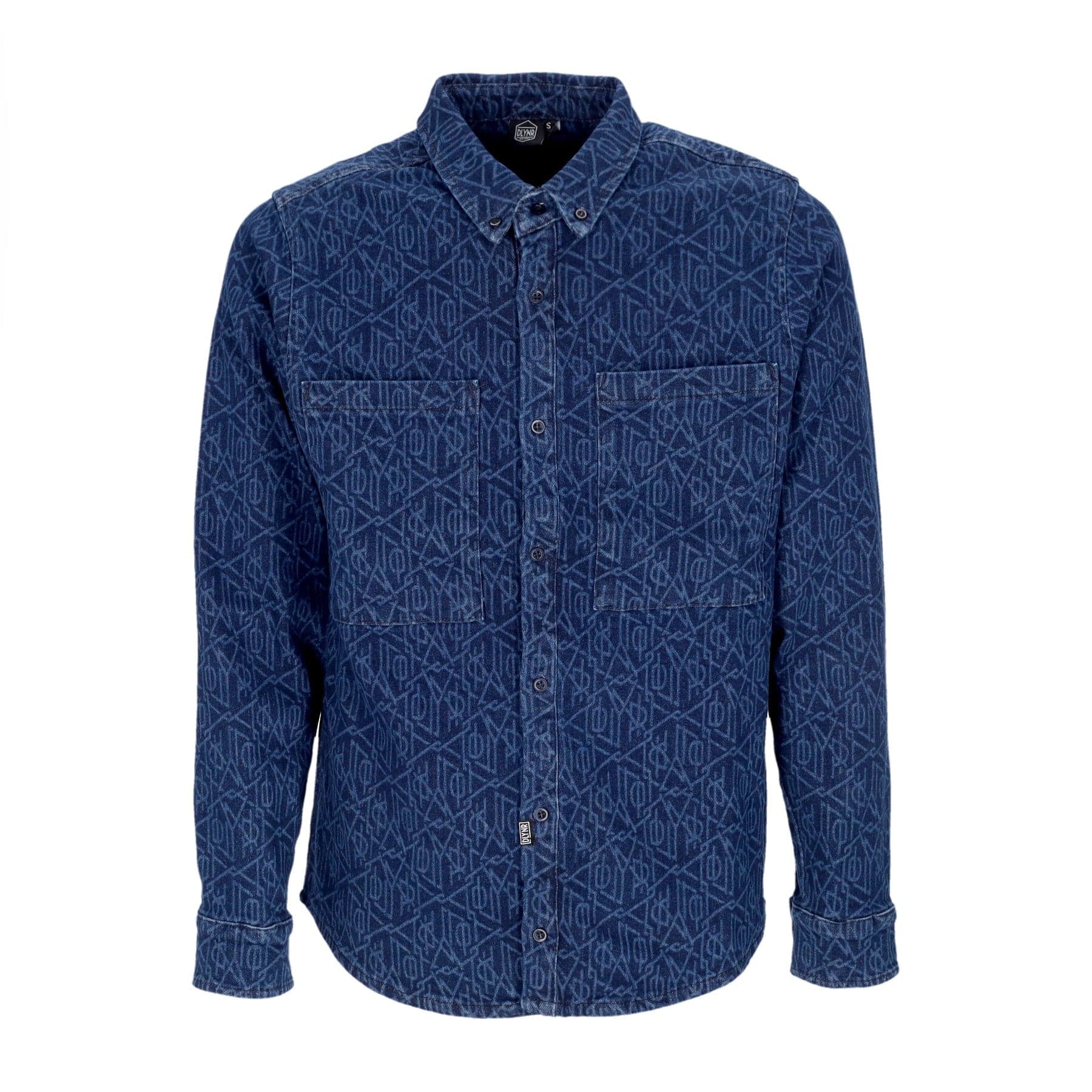 DOLLY NOIRE Camicia Manica Lunga Uomo Monogram Laser Shirt Raw Blue Indigo - 3