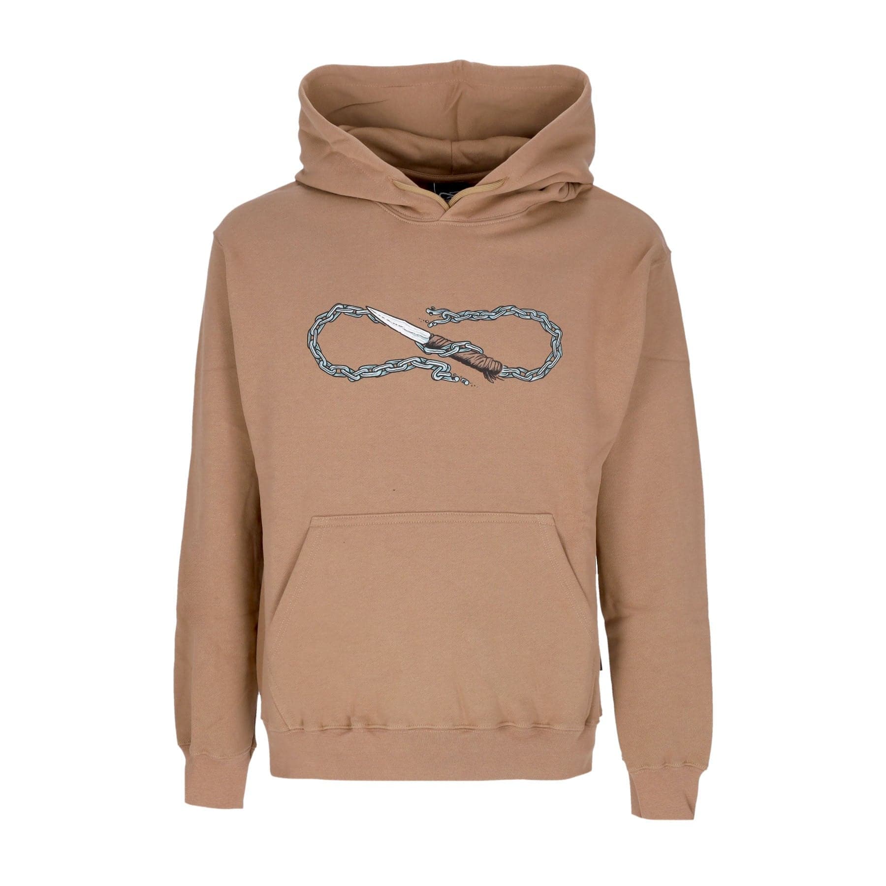 PROPAGANDA Felpa Cappuccio Uomo Logo Chain Hoodie Camel - 3