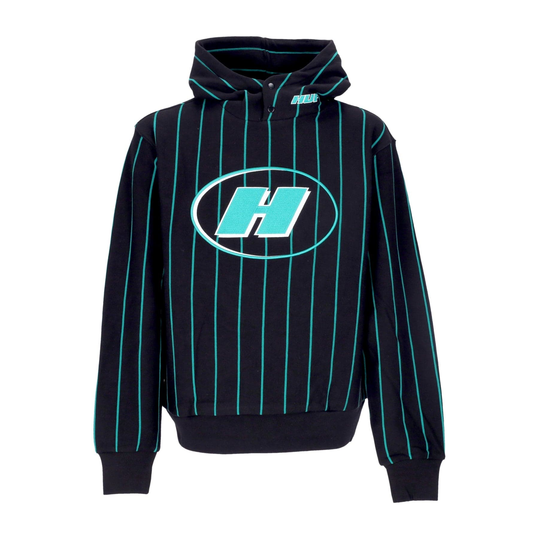 HUF Felpa Cappuccio Uomo Capital Hoodie Black - 3