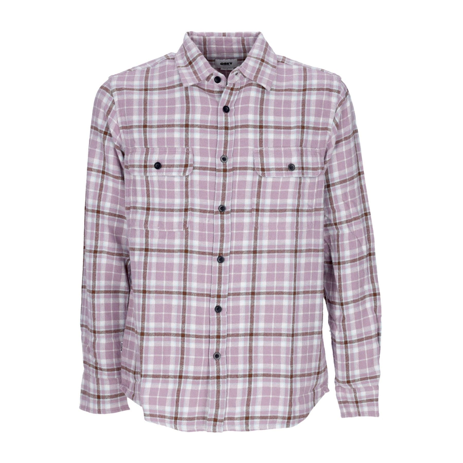 OBEY Camicia Manica Lunga Uomo Cole Woven L/s Lilac Chalk Multi - 4