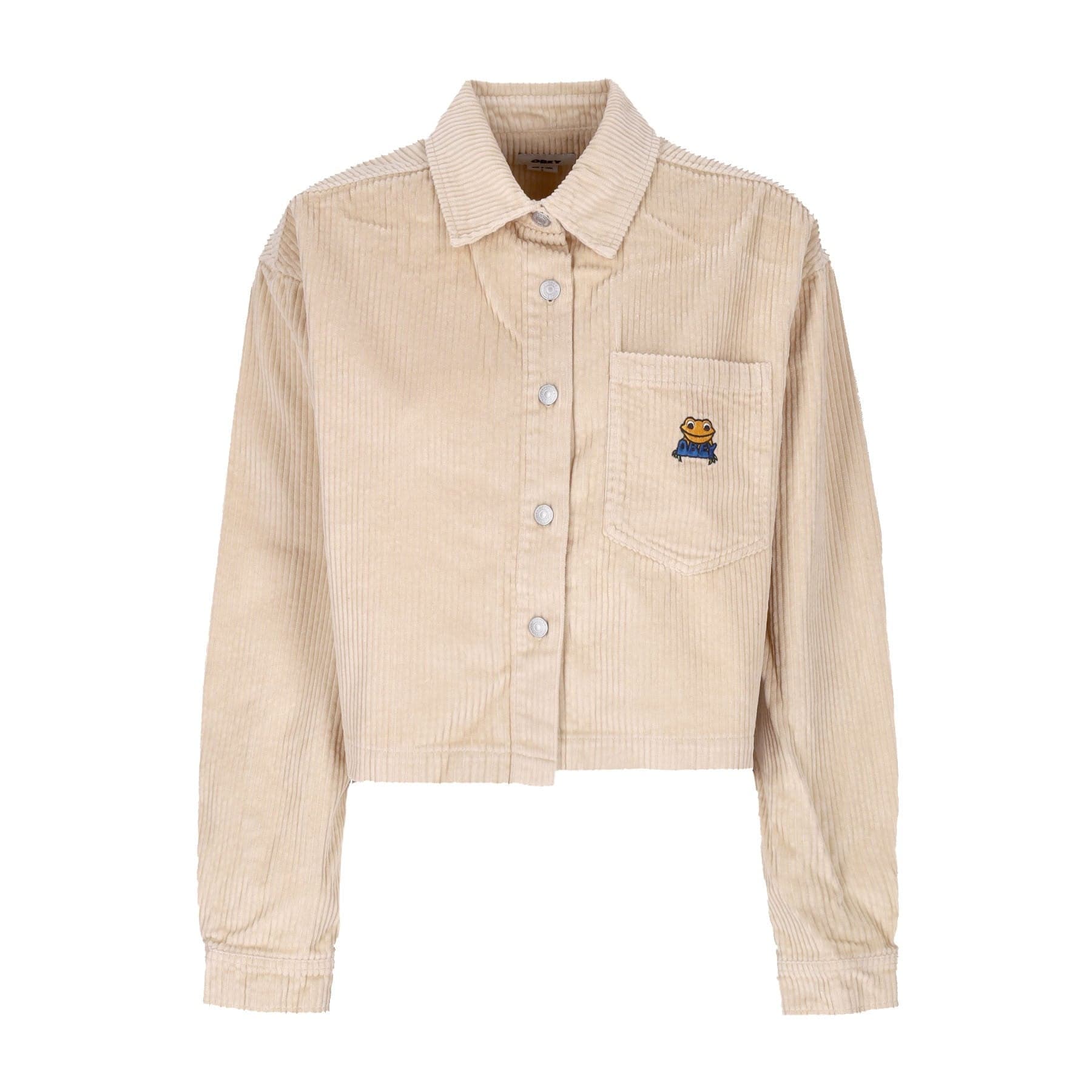 OBEY Camicia Manica Lunga Cappuccio Donna Liam Cropped Shirt L/s Irish Cream - 2