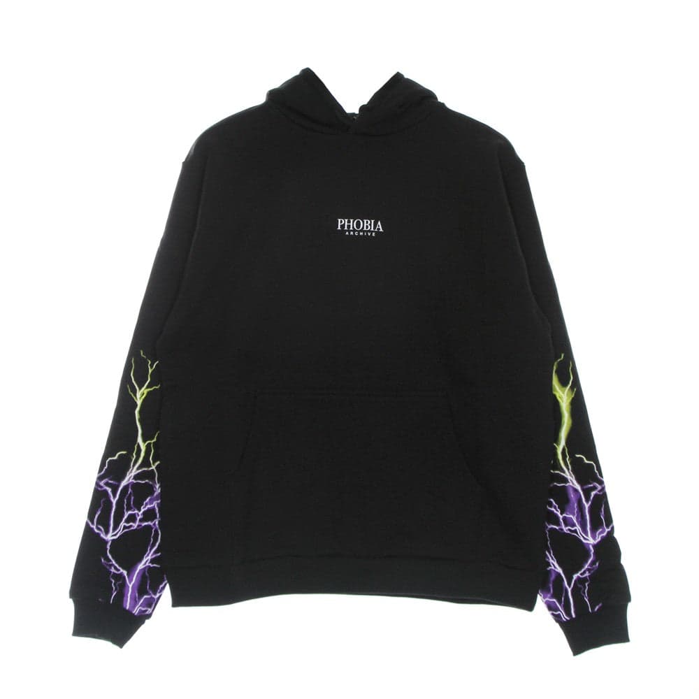 PHOBIA Felpa Leggera Cappuccio Uomo Lightning Hoodie Black/purple/yellow - 4