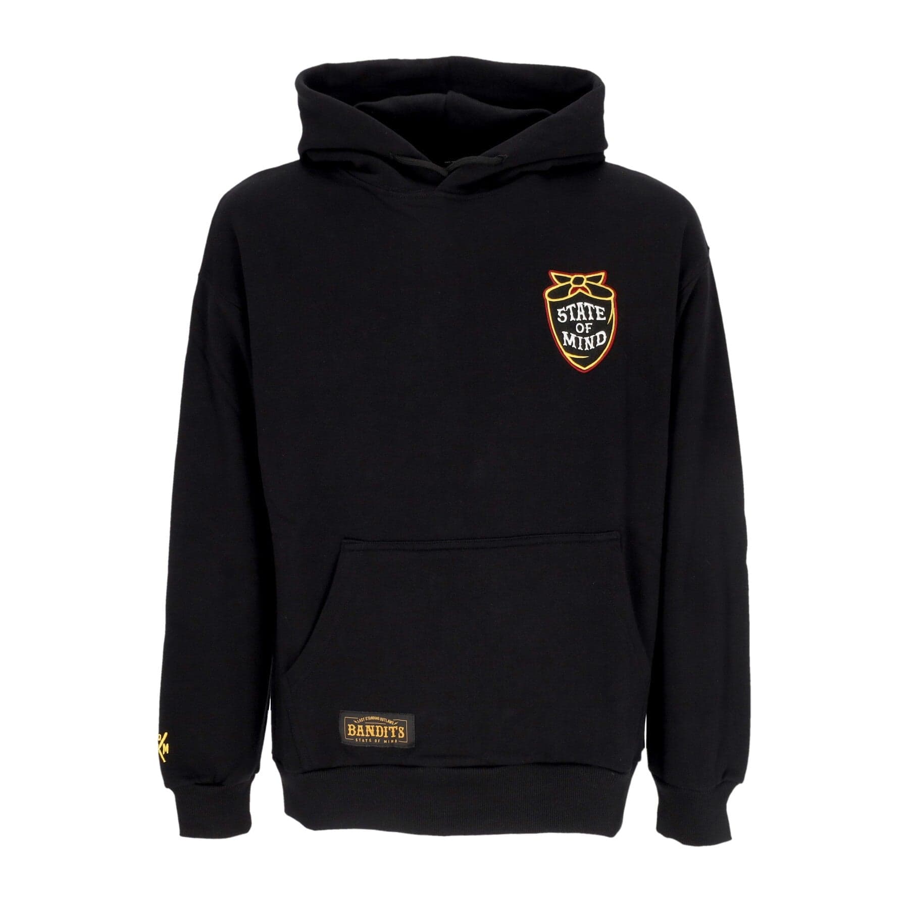 5TATE OF MIND Felpa Leggera Cappuccio Uomo Bandits Hoodie Black - 2