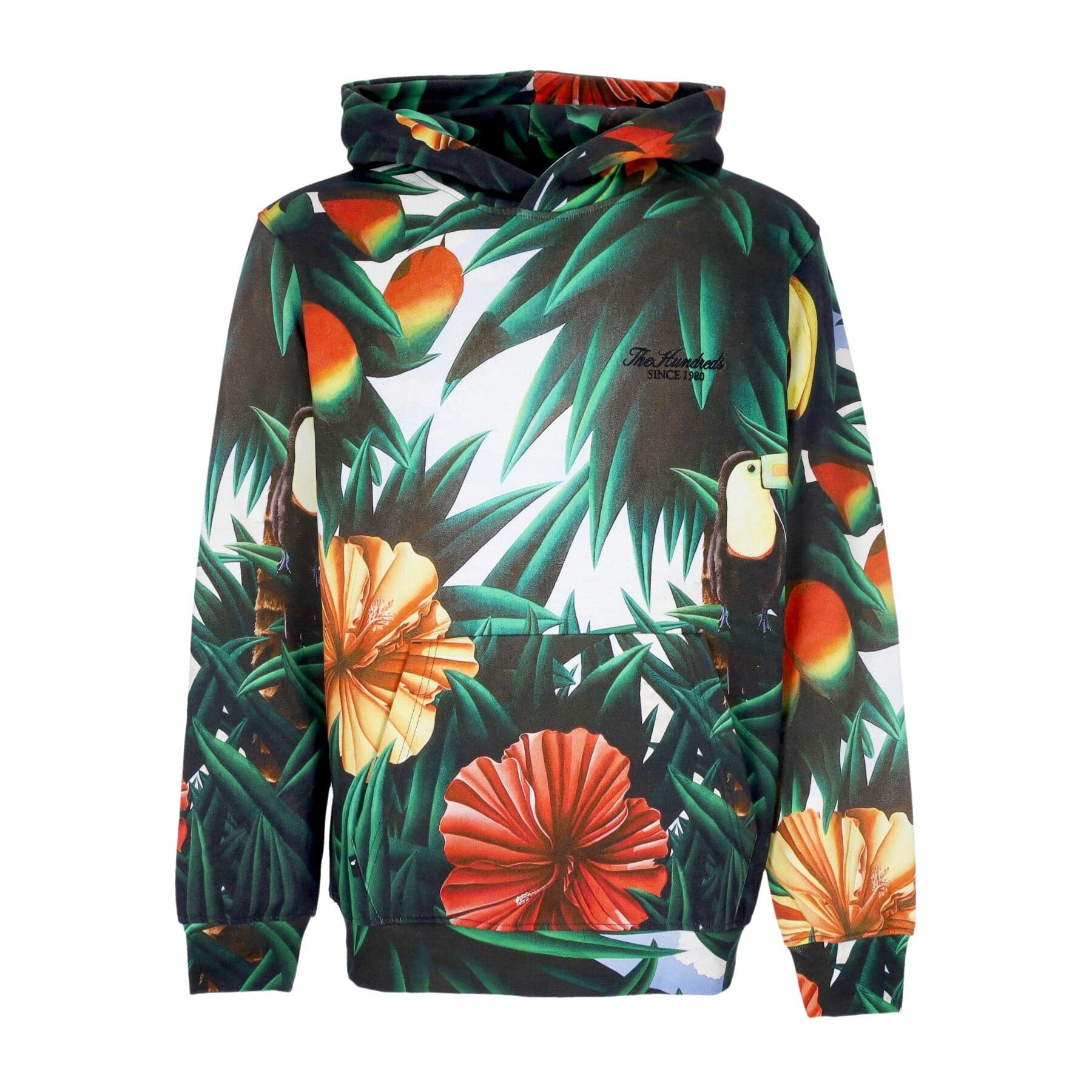 THE HUNDREDS Felpa Cappuccio Uomo Flourish Pullover Forest - 3