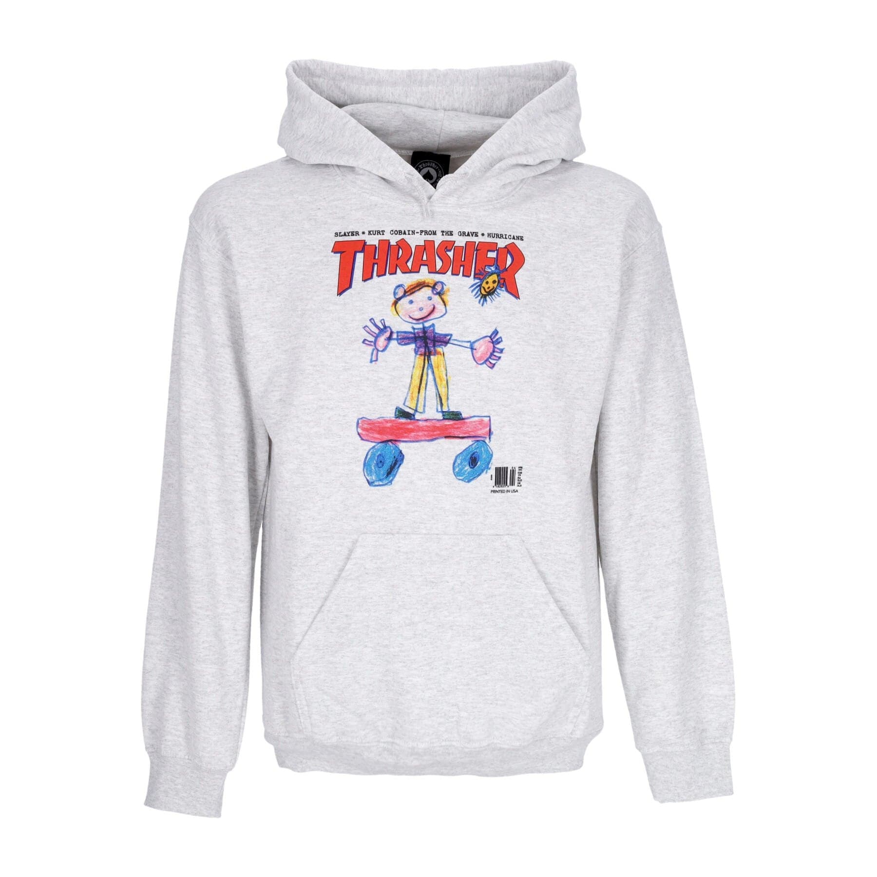 THRASHER Felpa Cappuccio Uomo Kid Cover Hoodie Ash - 3