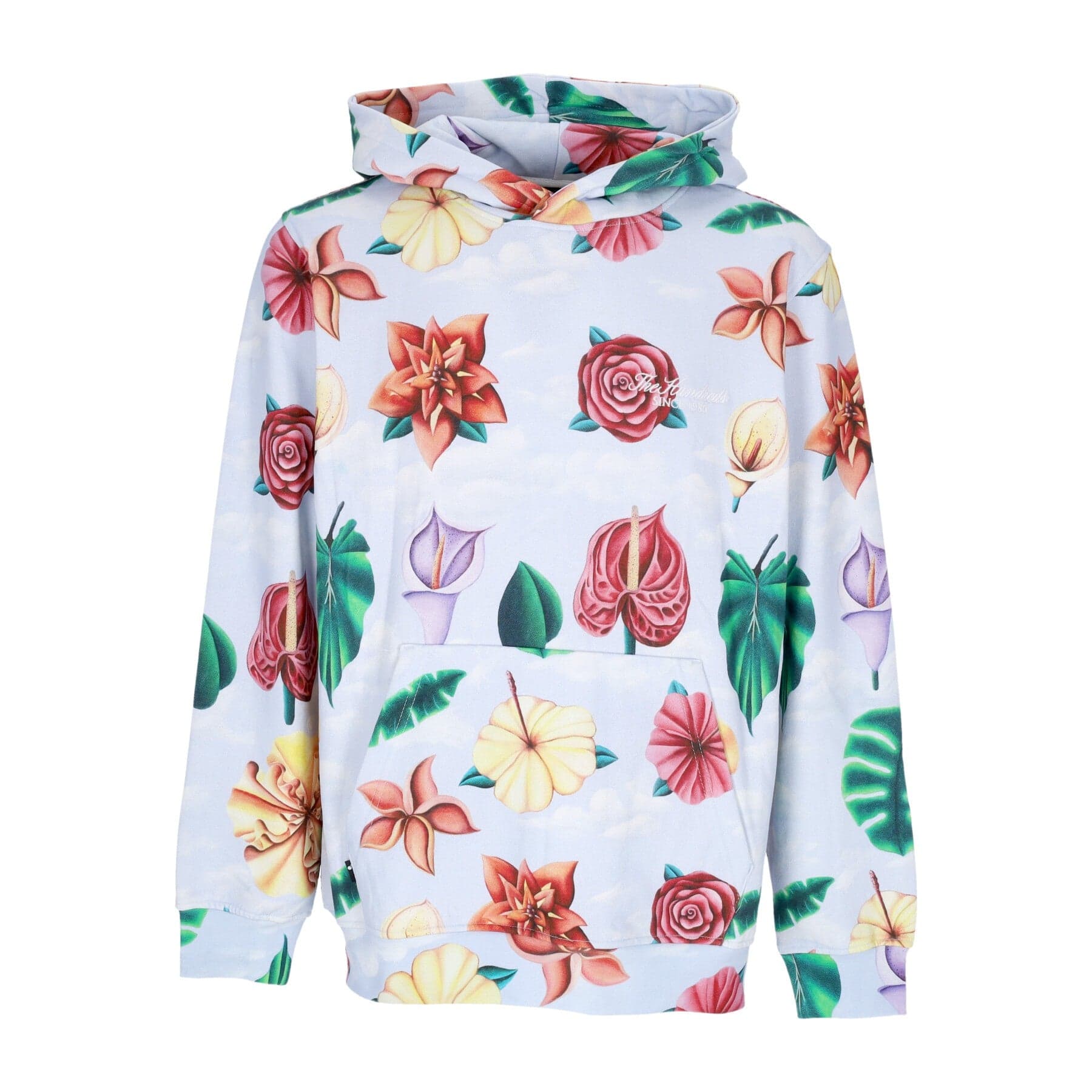 THE HUNDREDS Felpa Cappuccio Uomo Flourish Pullover Light Blue - 2