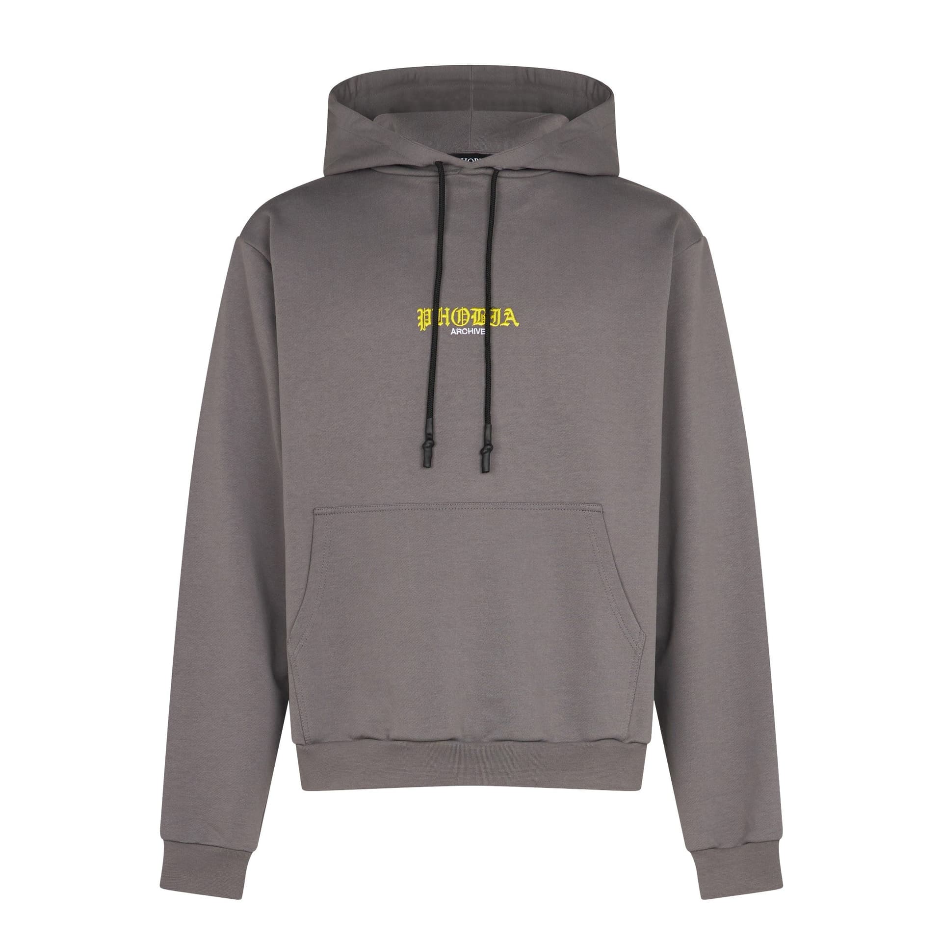 PHOBIA Felpa Leggera Cappuccio Uomo Skull Print Hoodie Grey – XL – giacca