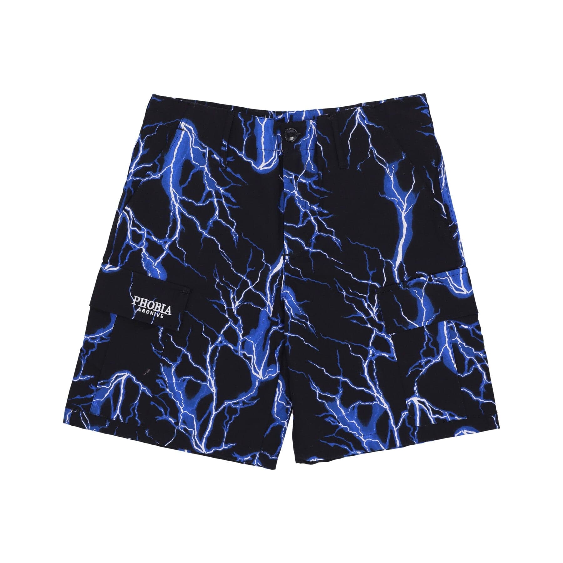 PHOBIA Pantalone Corto Uomo All Over Lightning Cargo Shorts Black/blue - 5