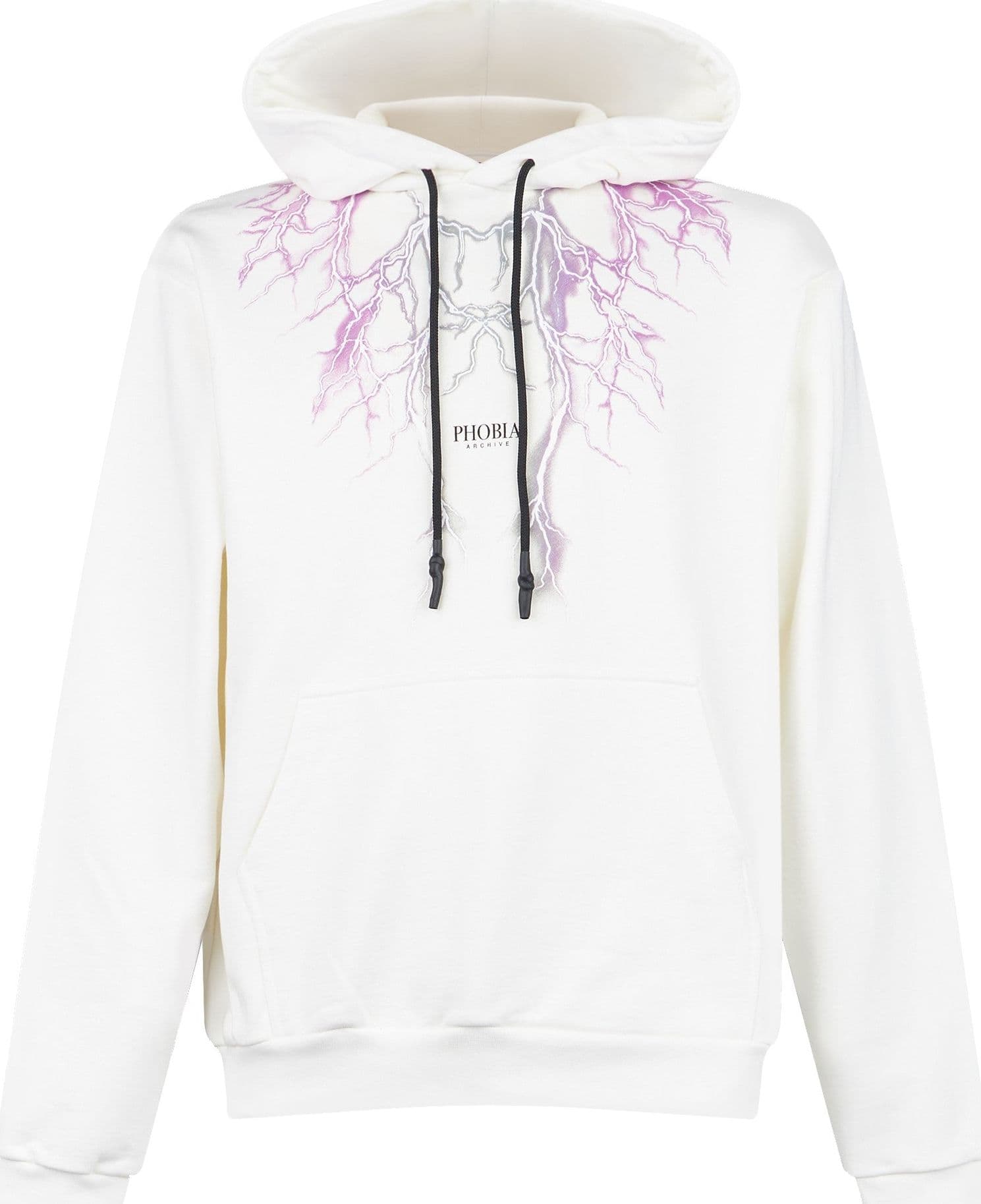 PHOBIA Felpa Leggera Cappuccio Uomo Lightning Hoodie White/purple/grey – XL – giacca