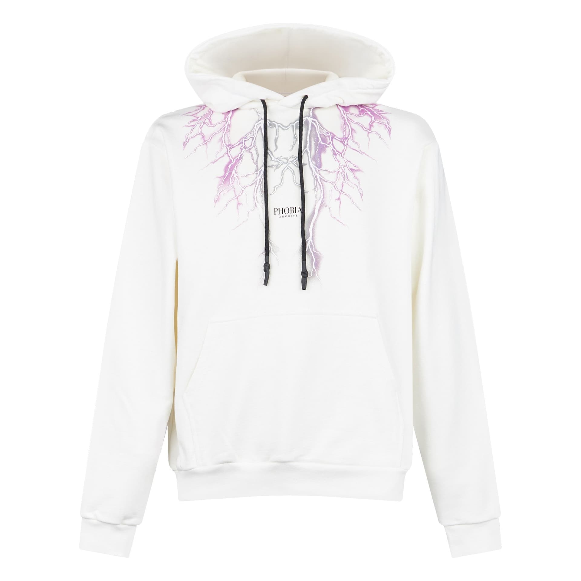 PHOBIA Felpa Leggera Cappuccio Uomo Lightning Hoodie White/purple/grey - 3