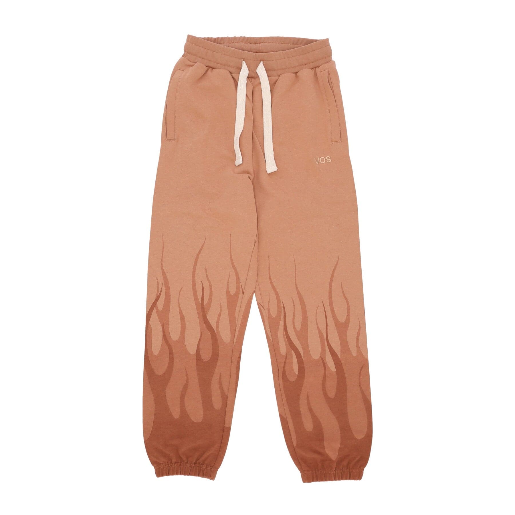 VISION OF SUPER Pantalone Tuta Leggero Uomo Double Flames Pants Terracotta – pantaloni