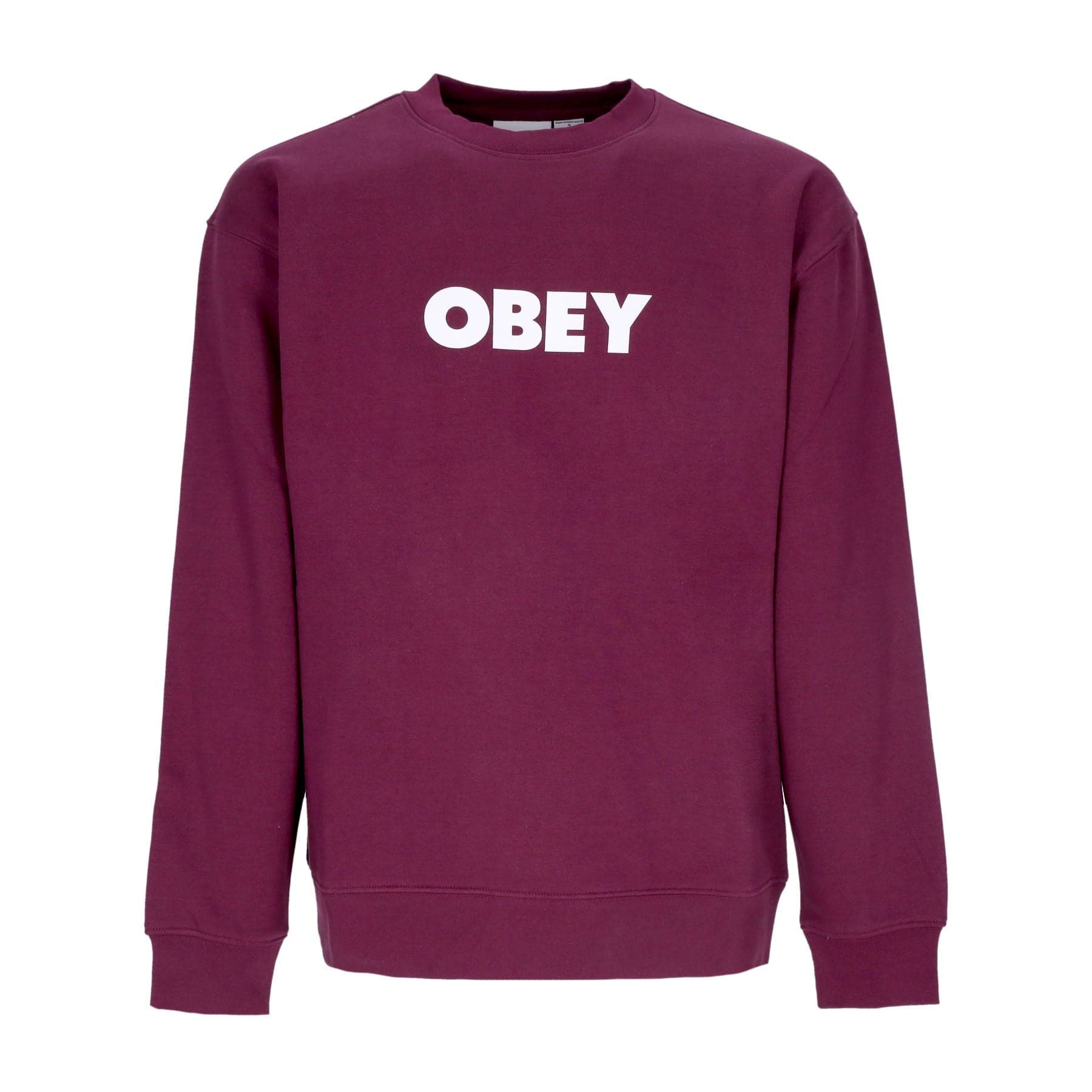 OBEY Felpa Girocollo Uomo Bold Crew Premium Fleece Beetroot - 3