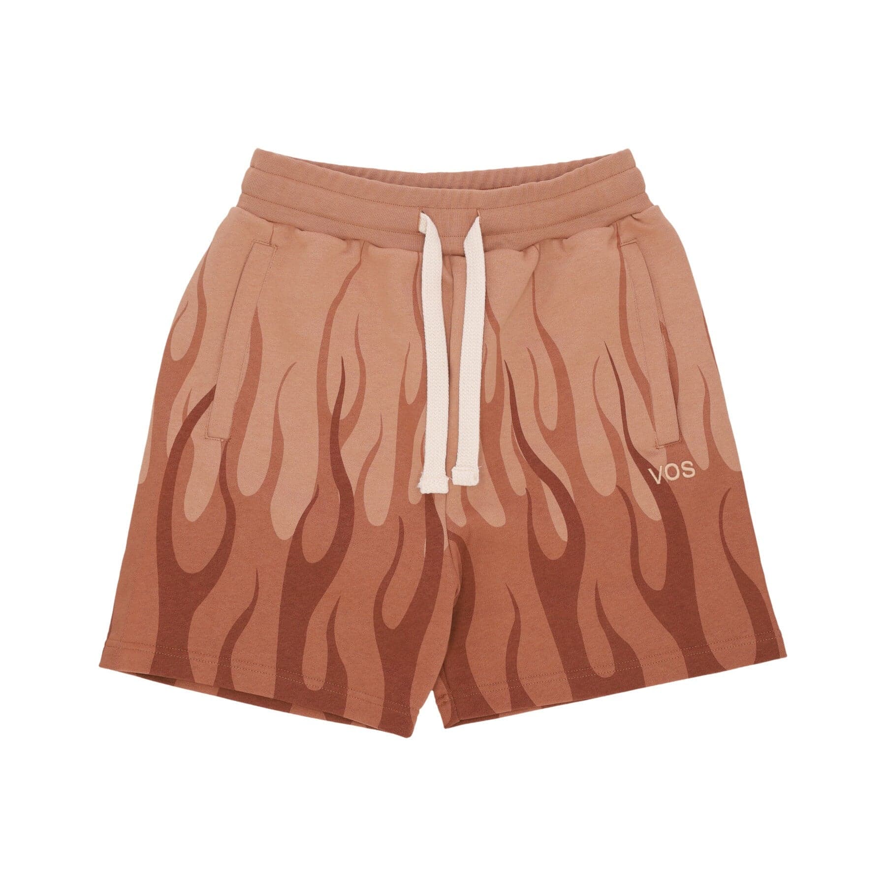 VISION OF SUPER Pantalone Corto Tuta Uomo Double Flames Shorts Terracotta - 5