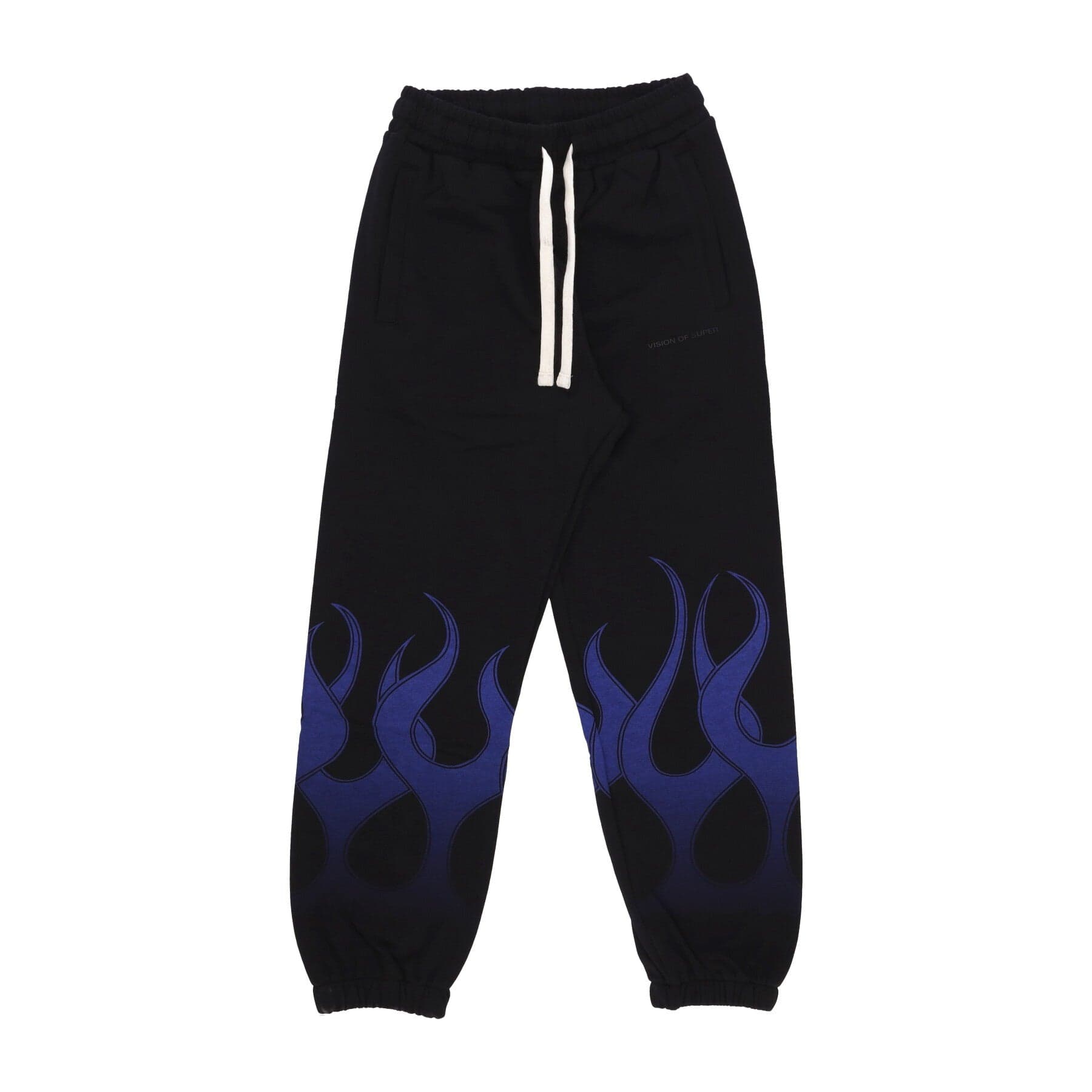 VISION OF SUPER Pantalone Tuta Leggero Uomo Flames Pants Black/blue - 3