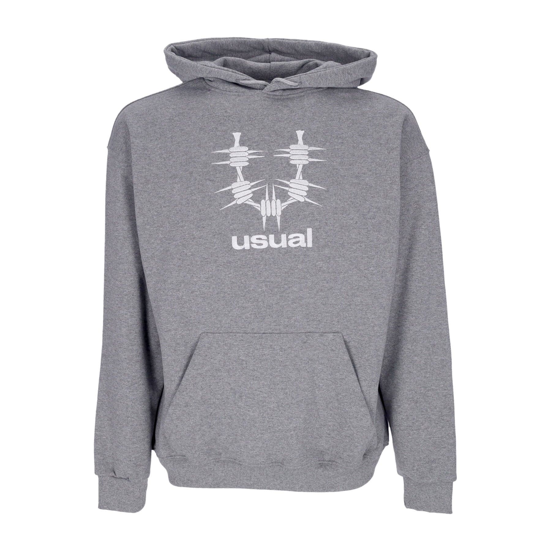 USUAL Felpa Leggera Cappuccio Uomo About Hoodie Grey Heather - 4