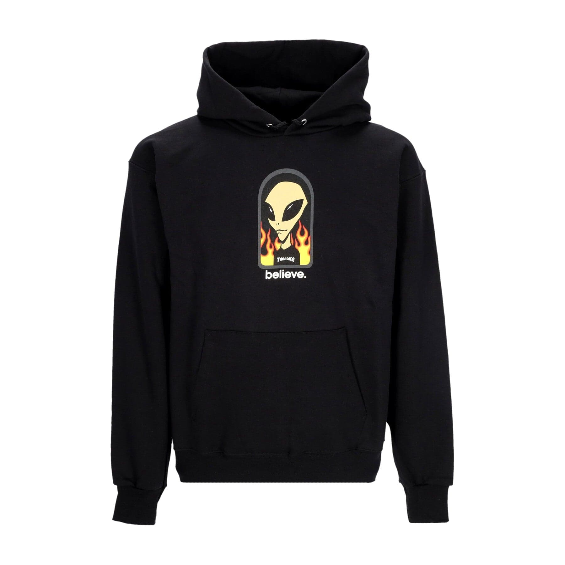 THRASHER Felpa Cappuccio Uomo Believe Hoodie X Aws Black - 3