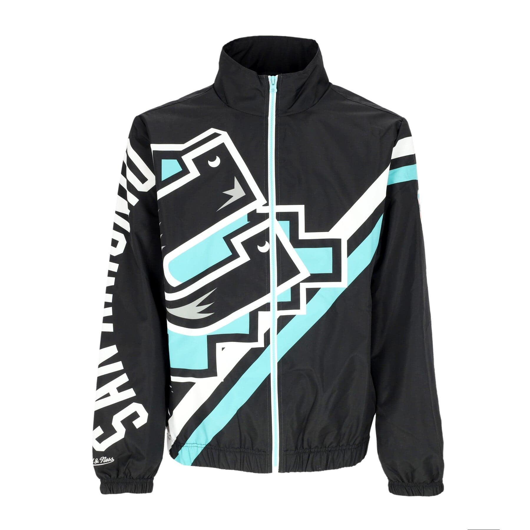 MITCHELL &amp; NESS Giacca a Vento Uomo Nba Exploded Logo Warm Up Jacket Hardwood Classics Saaspu Black - 4