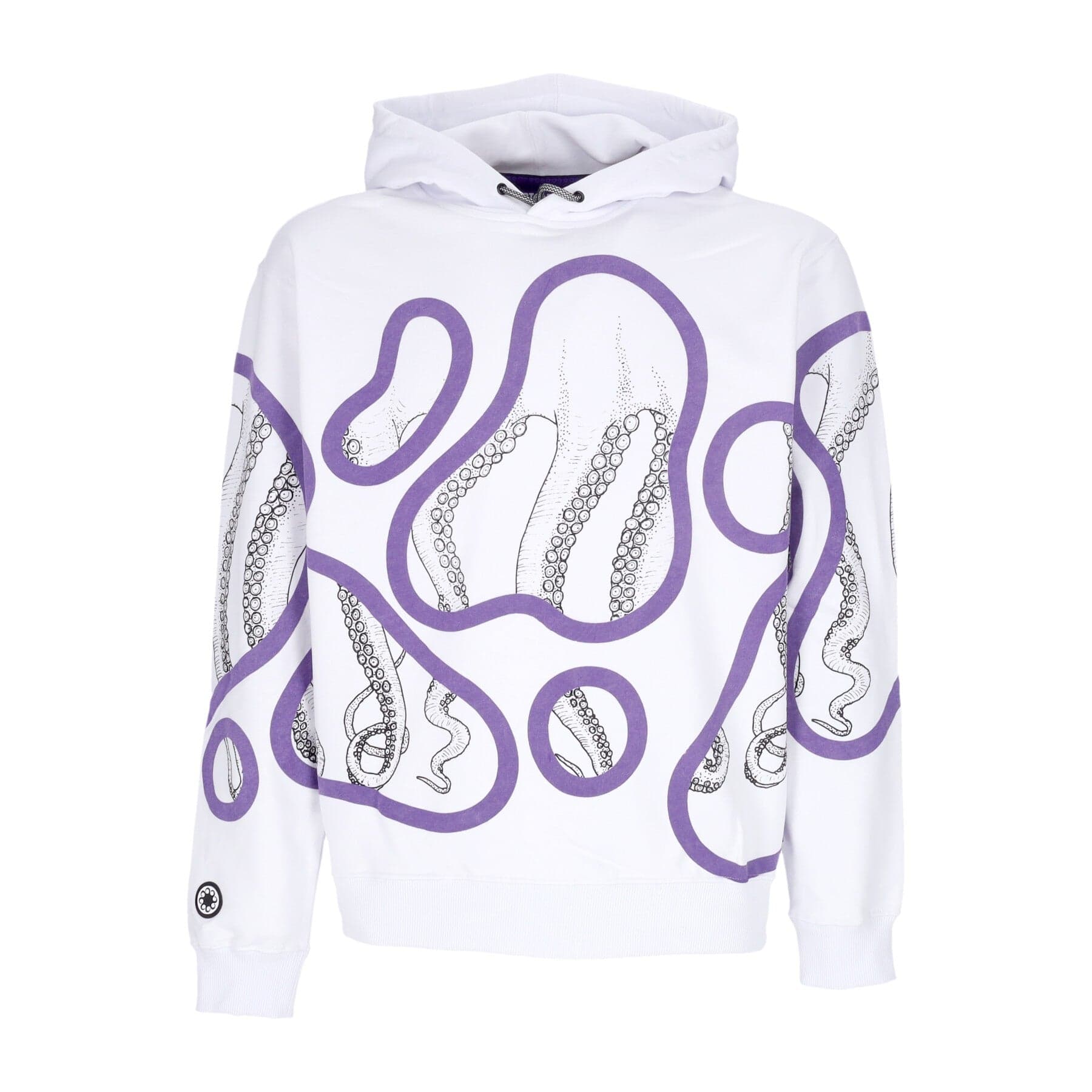 OCTOPUS Felpa Leggera Cappuccio Uomo Stained Hoodie White - 3
