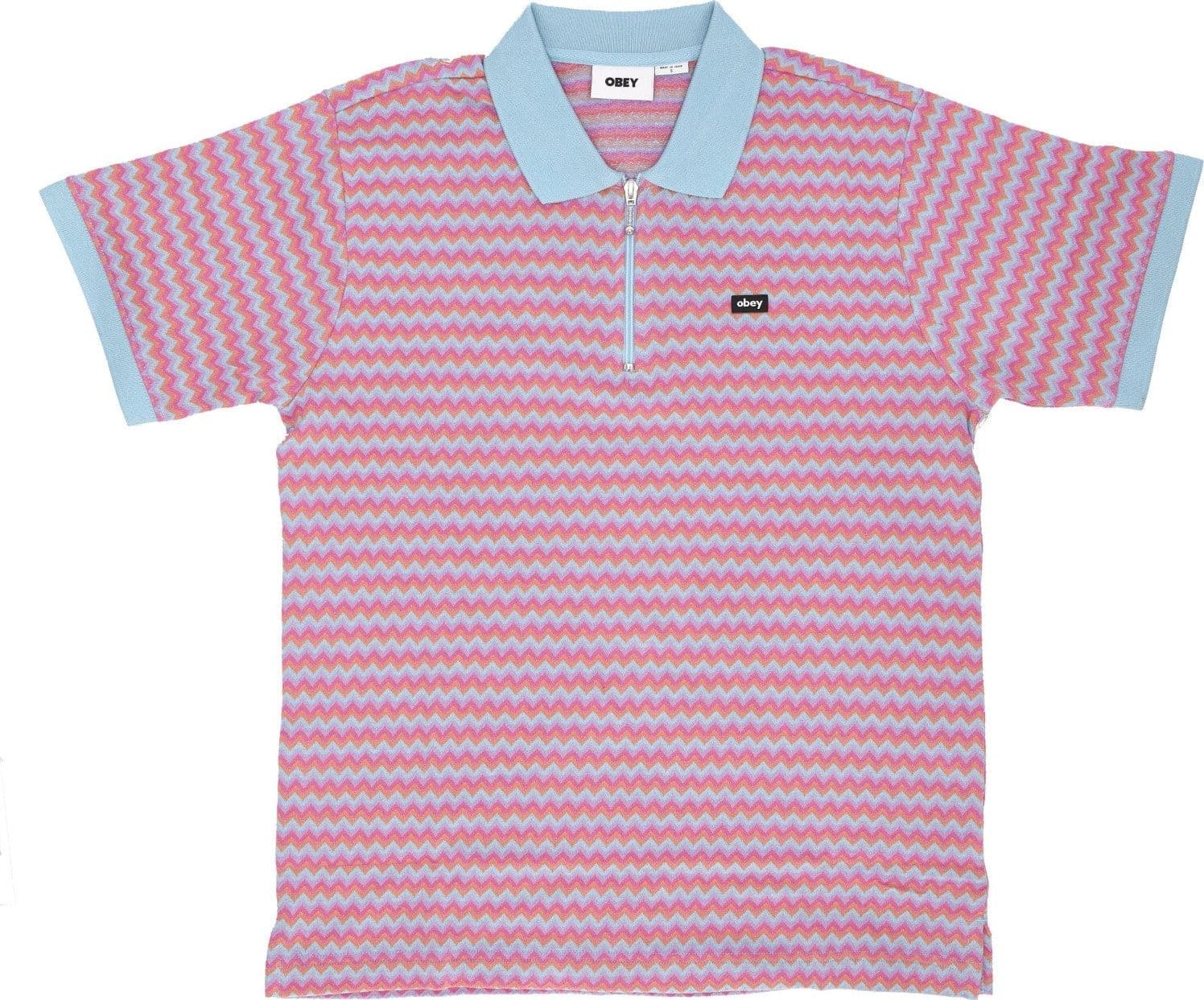 OBEY Polo Manica Corta Uomo Anno Jacquard Polo Sky Blue Multi – rosa