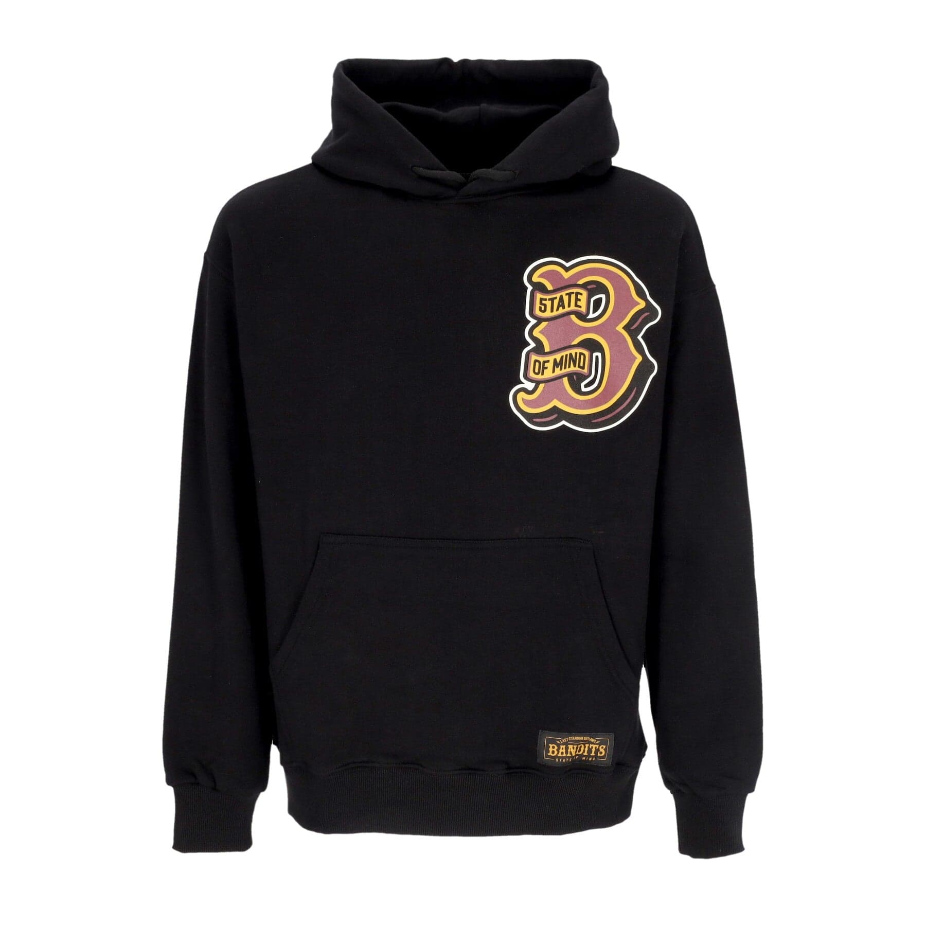5TATE OF MIND Felpa Leggera Cappuccio Uomo B-andits Hoodie Black - 3