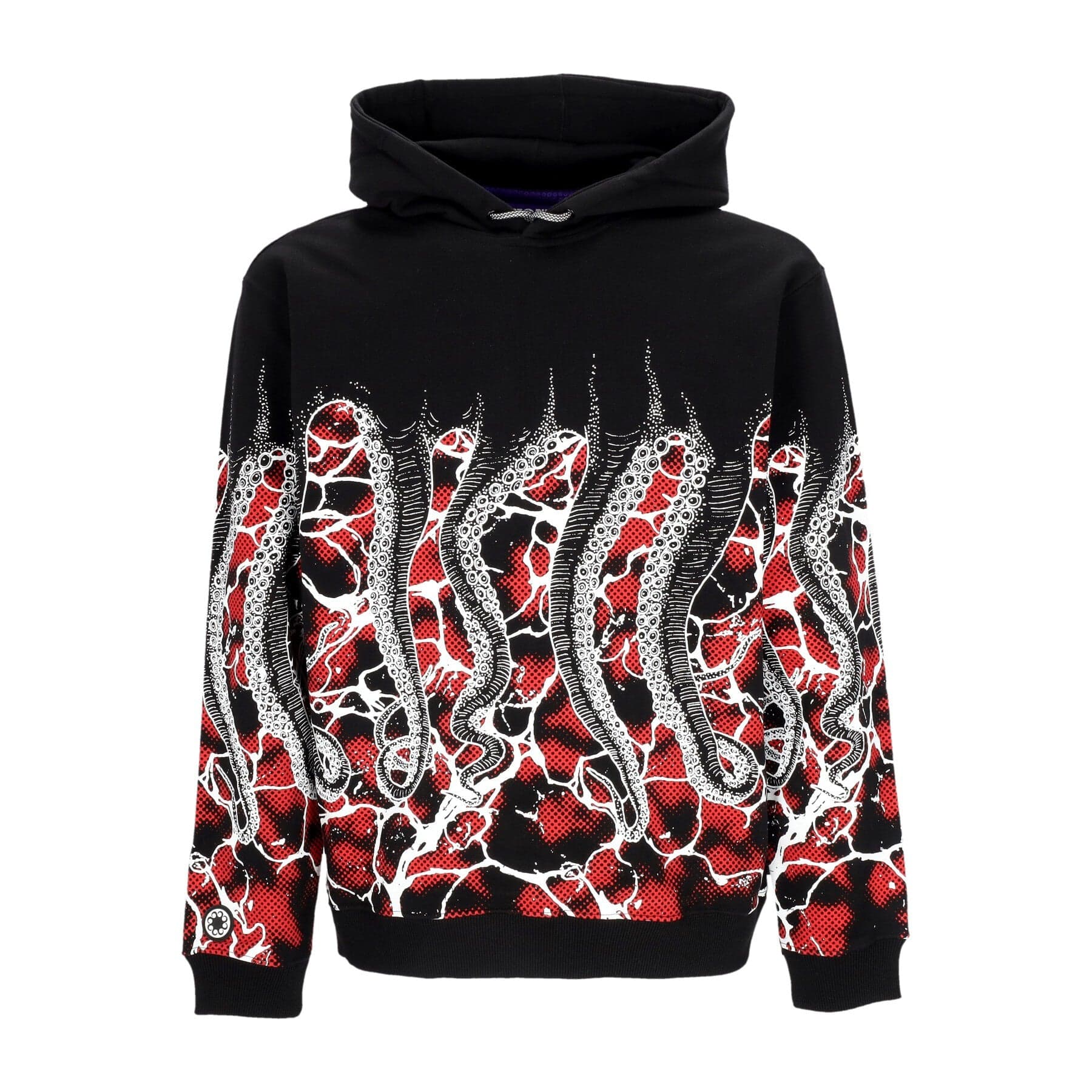 OCTOPUS Felpa Leggera Cappuccio Uomo Marble Hoodie Black - 3