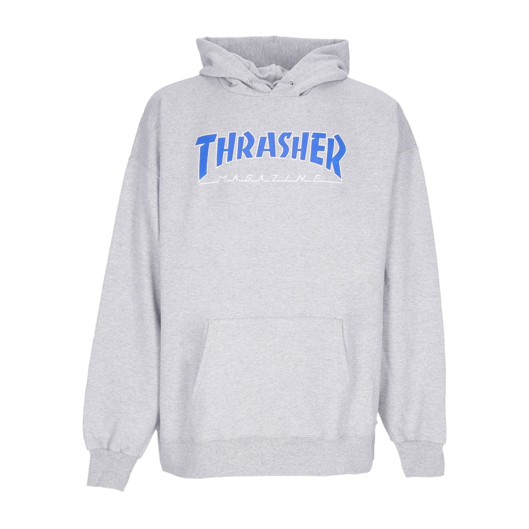 THRASHER Felpa Cappuccio Uomo Outlined Hoodie Light Steel/blue - 4