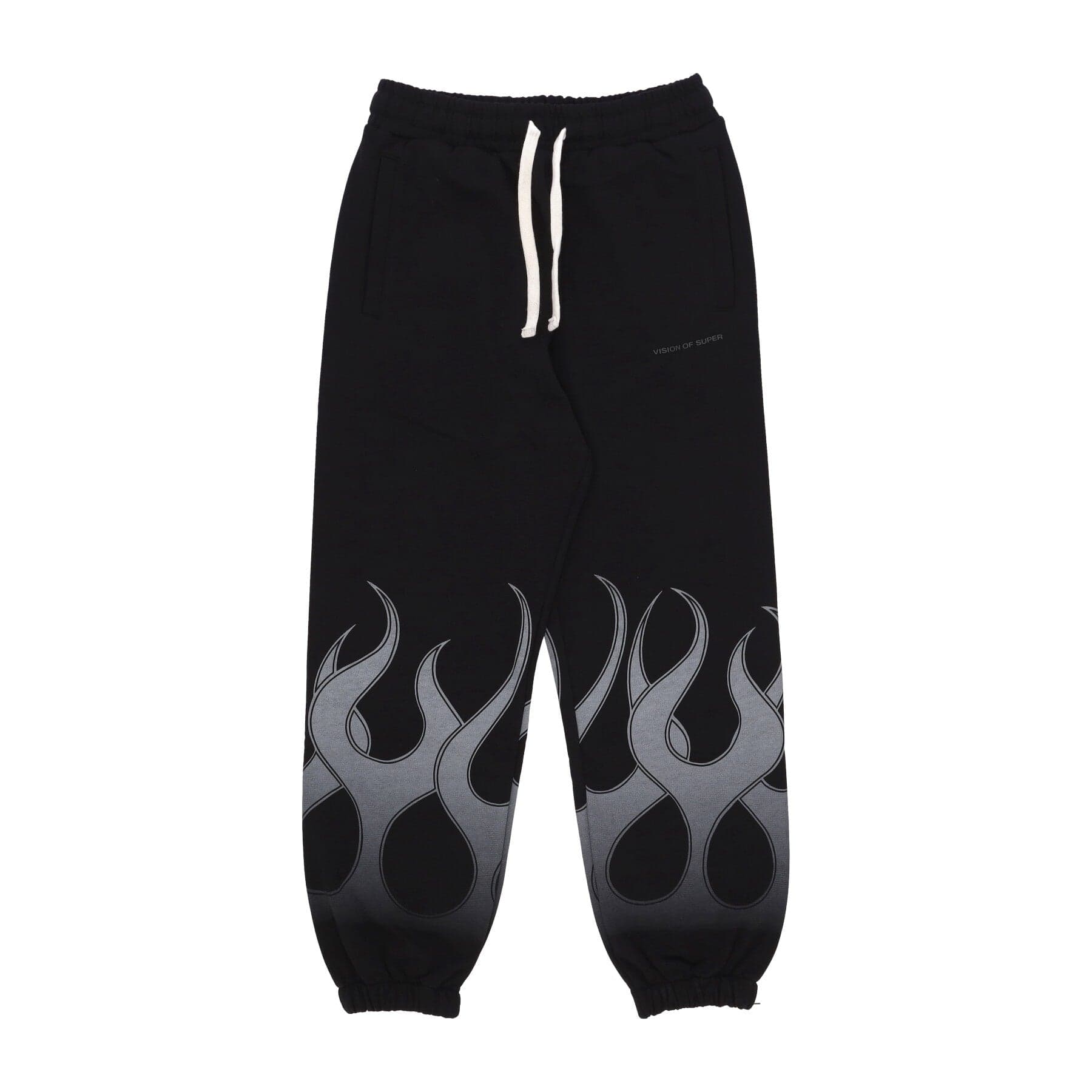 VISION OF SUPER Pantalone Tuta Leggero Uomo Flames Pants Black/grey - 3