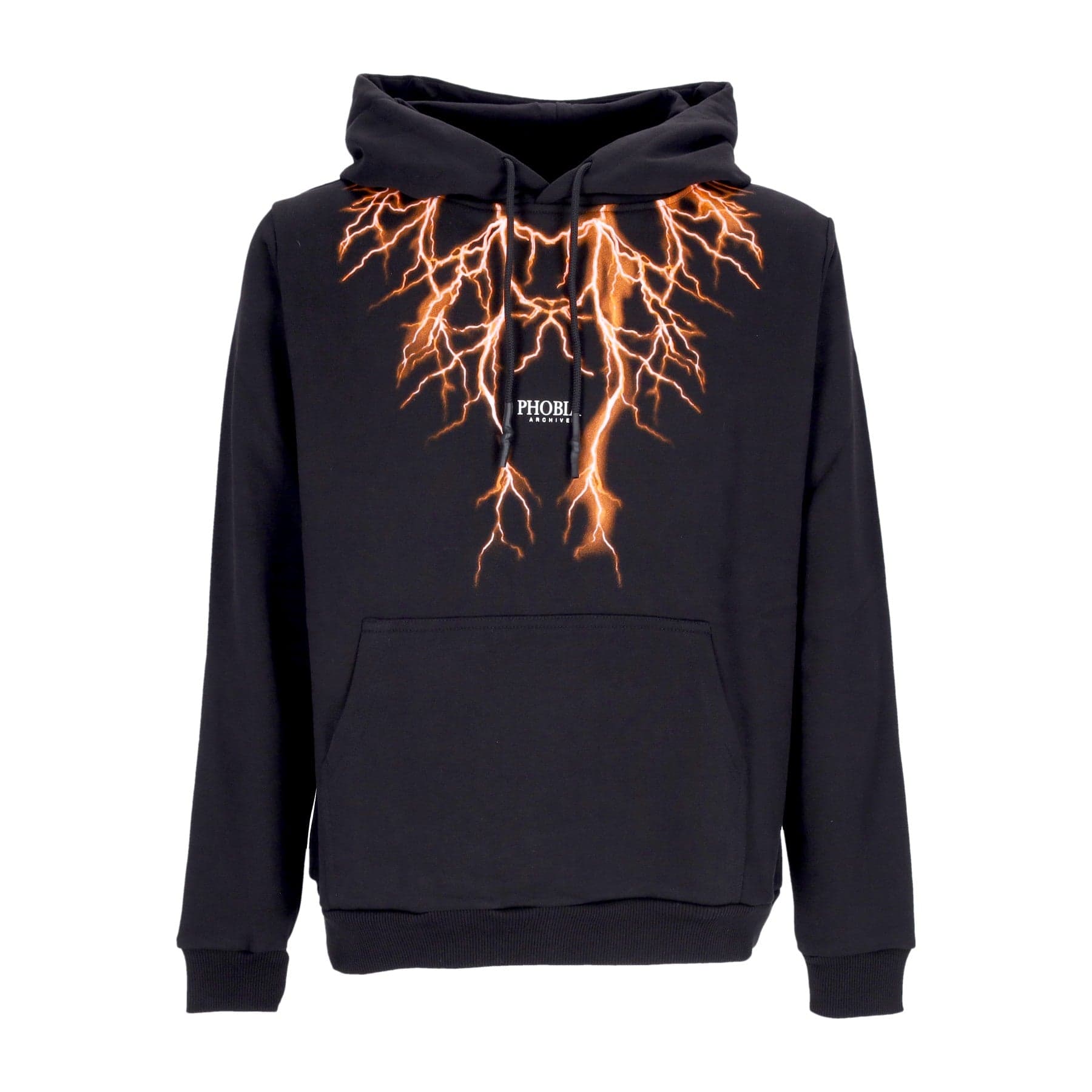 PHOBIA Felpa Leggera Cappuccio Uomo Lightning Balaclava Hoodie Black/orange - 4