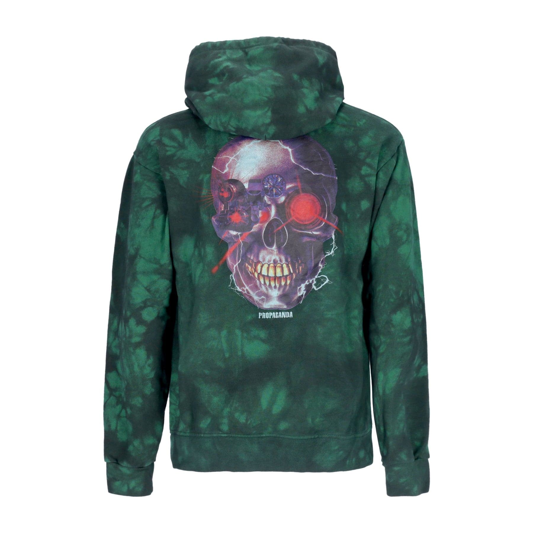 PROPAGANDA Felpa Leggera Cappuccio Uomo Terminator Hoodie Tie Dye Green - 4