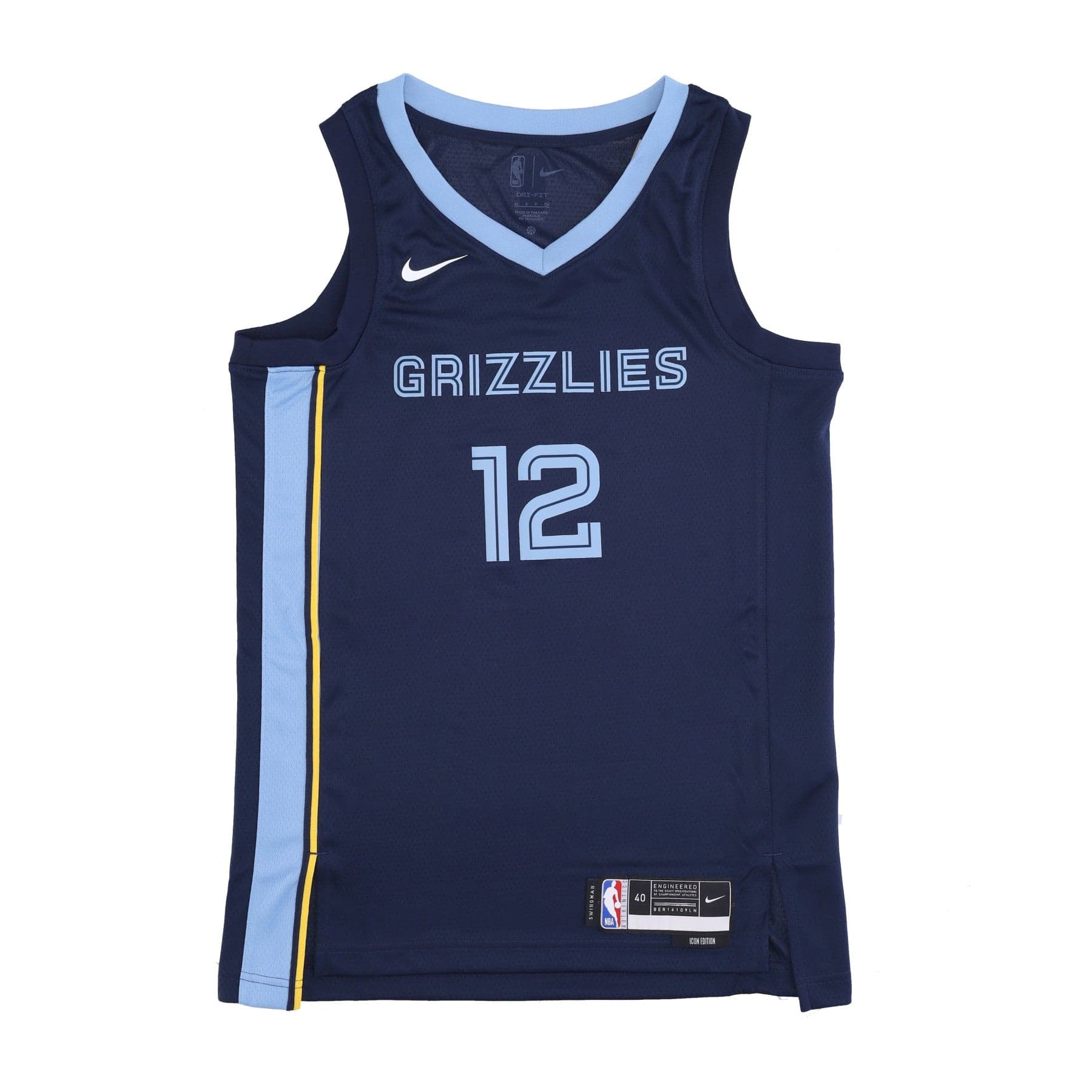 NIKE NBA Canotta Basket Uomo Nba Icon Edition 22 Dri-fit Swingman Jersey No 12 Ja Morant Memgri College Navy - 5