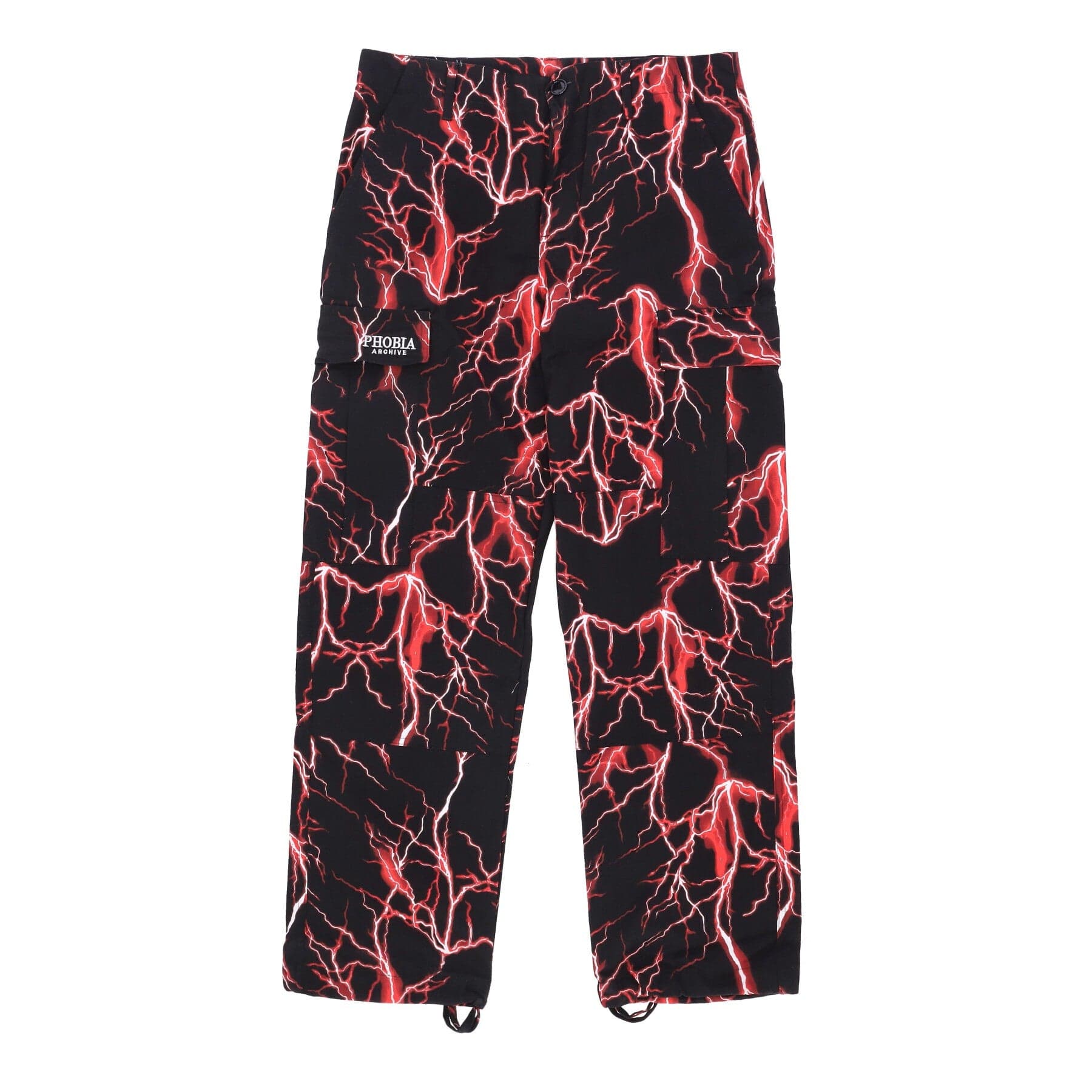 PHOBIA Pantalone Lungo Uomo Lightning Cargo Pants Black/red - 3