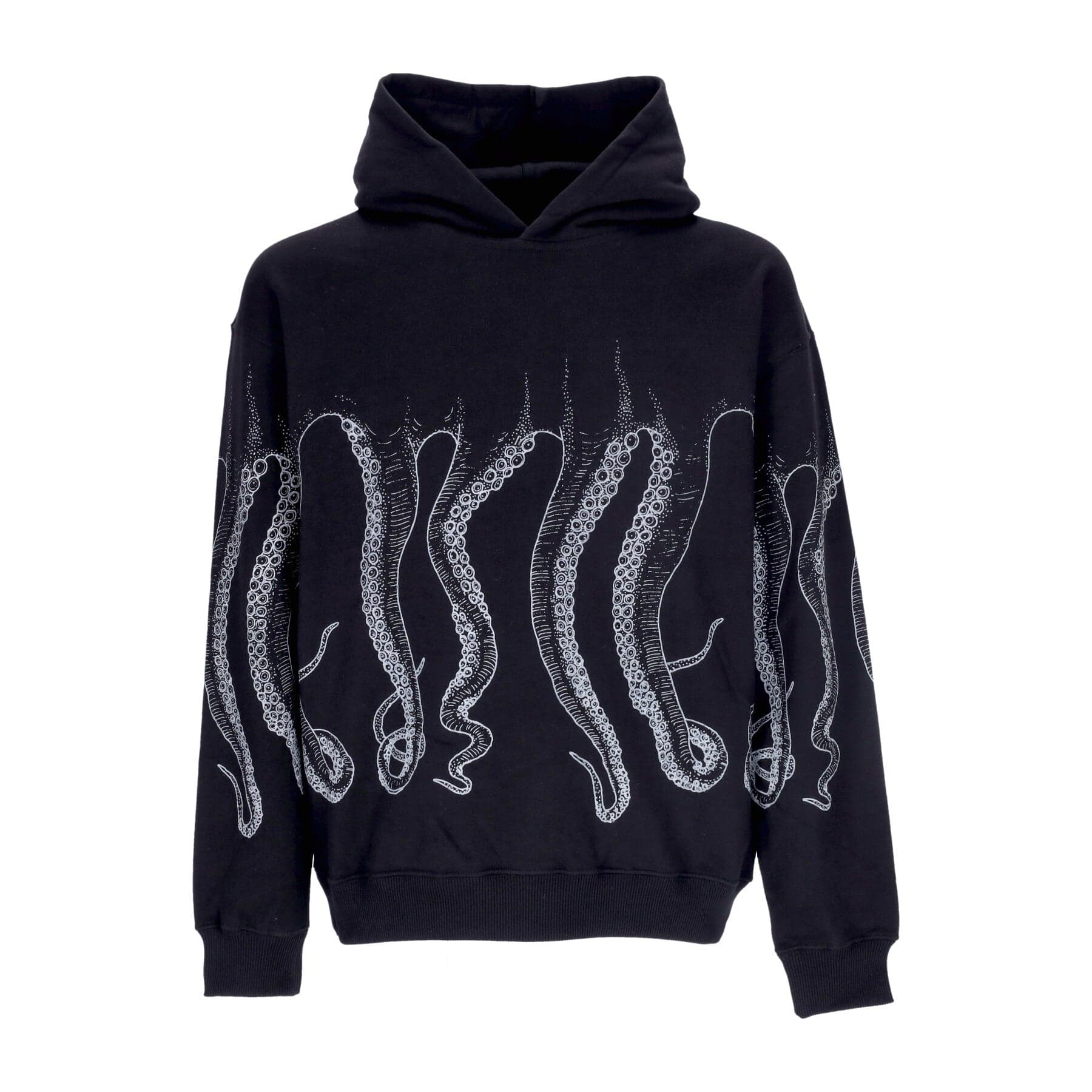 OCTOPUS Felpa Leggera Cappuccio Uomo Outline Hoodie Black - 3