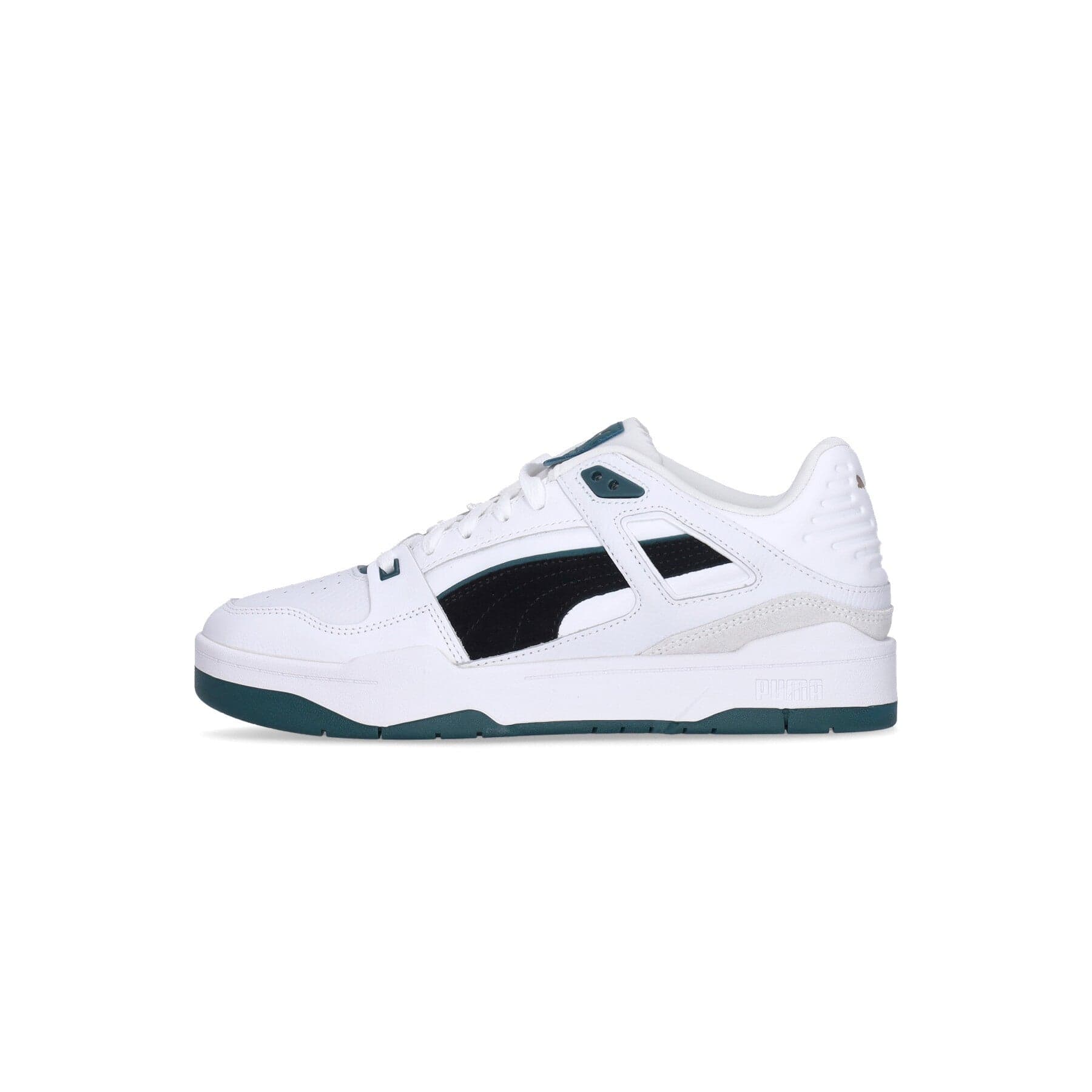 PUMA Scarpa Bassa Uomo Slipstream Suede Fs White/black/varsity Green - 10