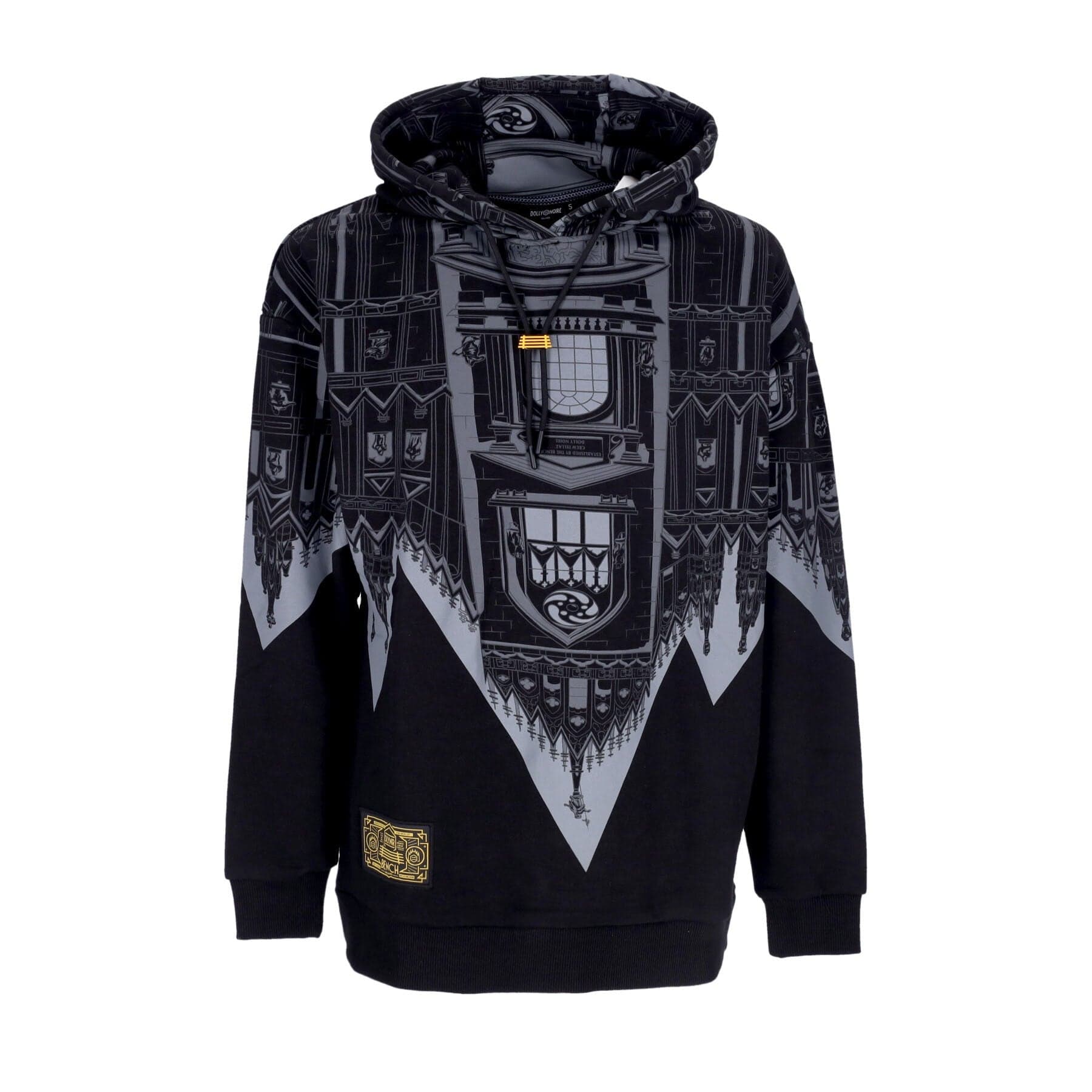 DOLLY NOIRE Felpa Leggera Cappuccio Uomo Bench Duomo Over Hoodie Black - 3