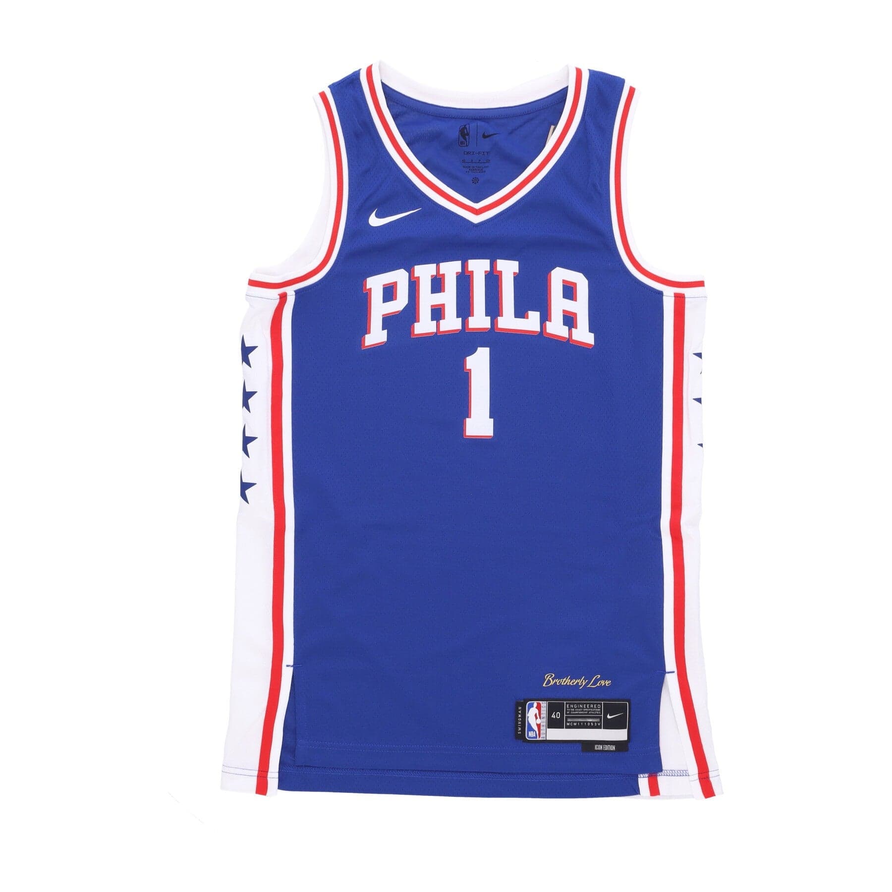 NIKE NBA Canotta Basket Uomo Nba Icon Edition 22 Dri-fit Swingman Jersey No 1 James Harden Phi76e Rush Blue - 3