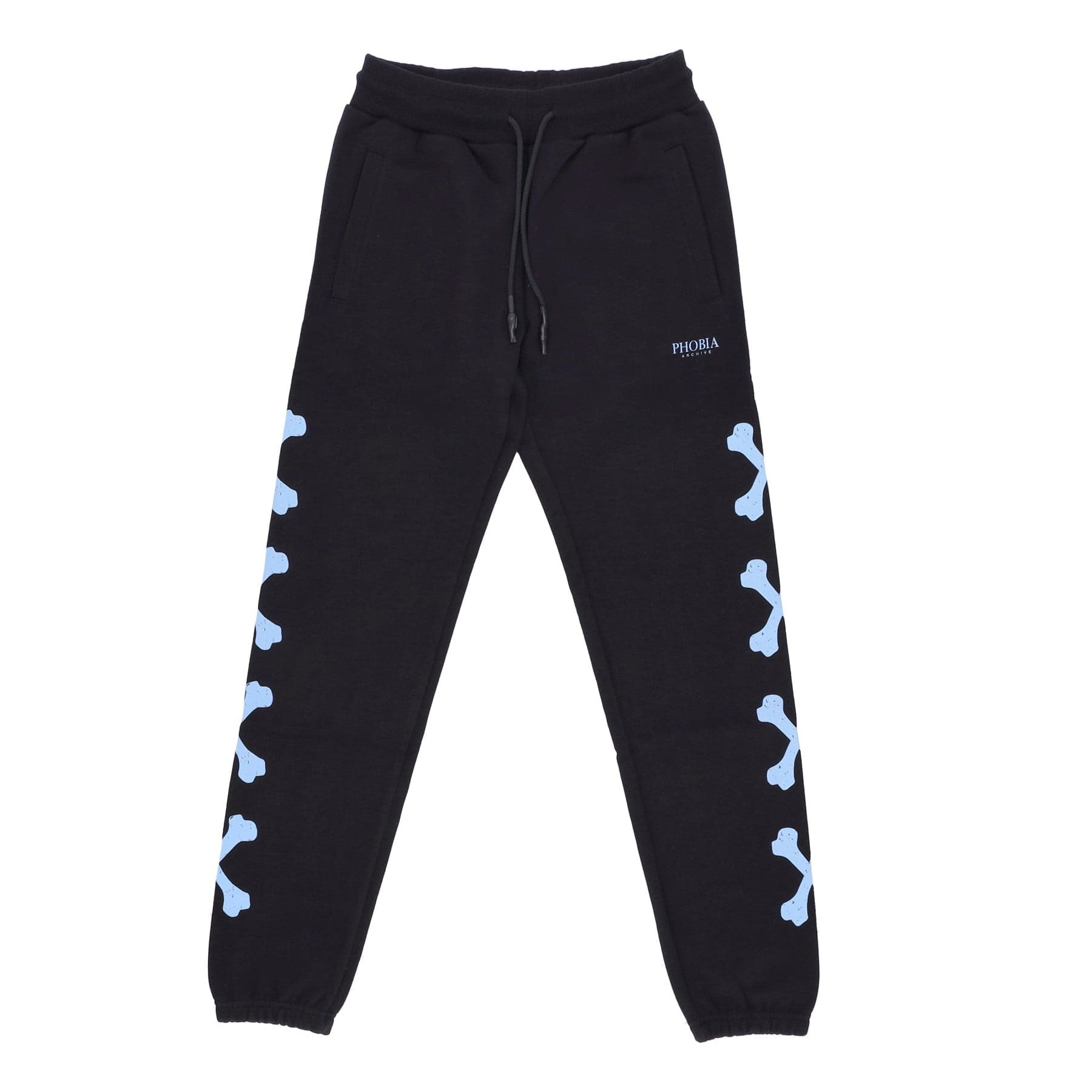 PHOBIA Pantalone Tuta Leggero Uomo Cross Bones Pants Black/light Blue - 4