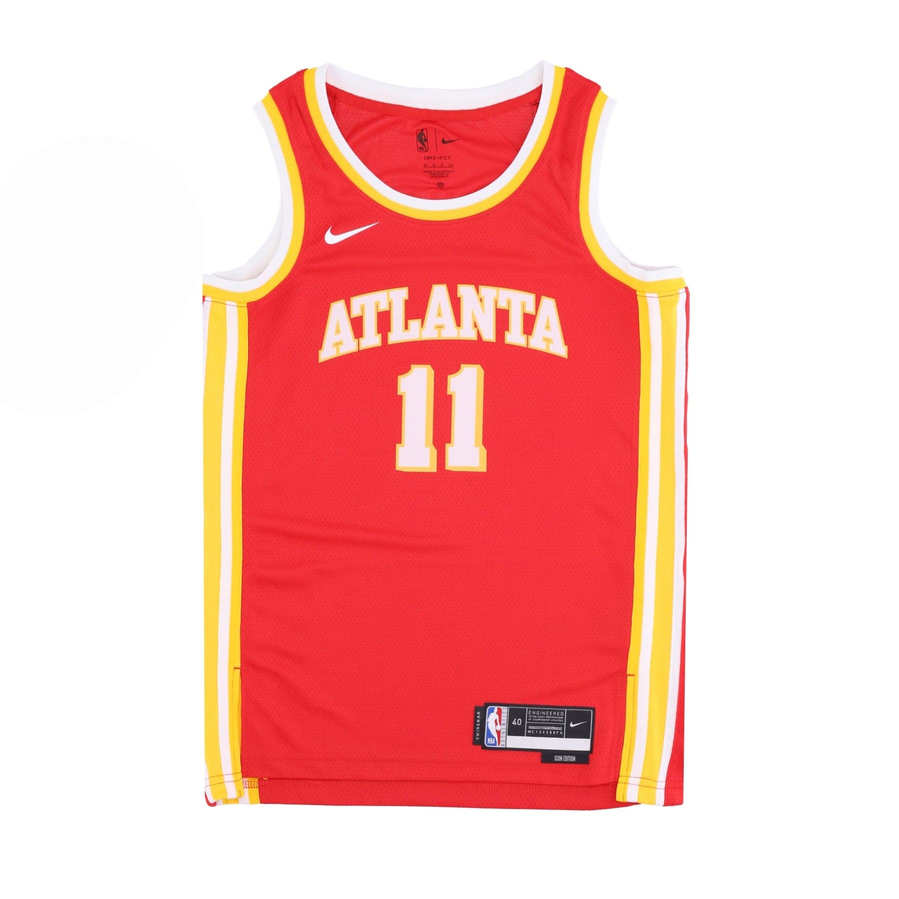 NIKE NBA Canotta Basket Uomo Nba Icon 22 Dri-fit Swingman Jersey No 11 Trae Young Atlhaw University Red - 5