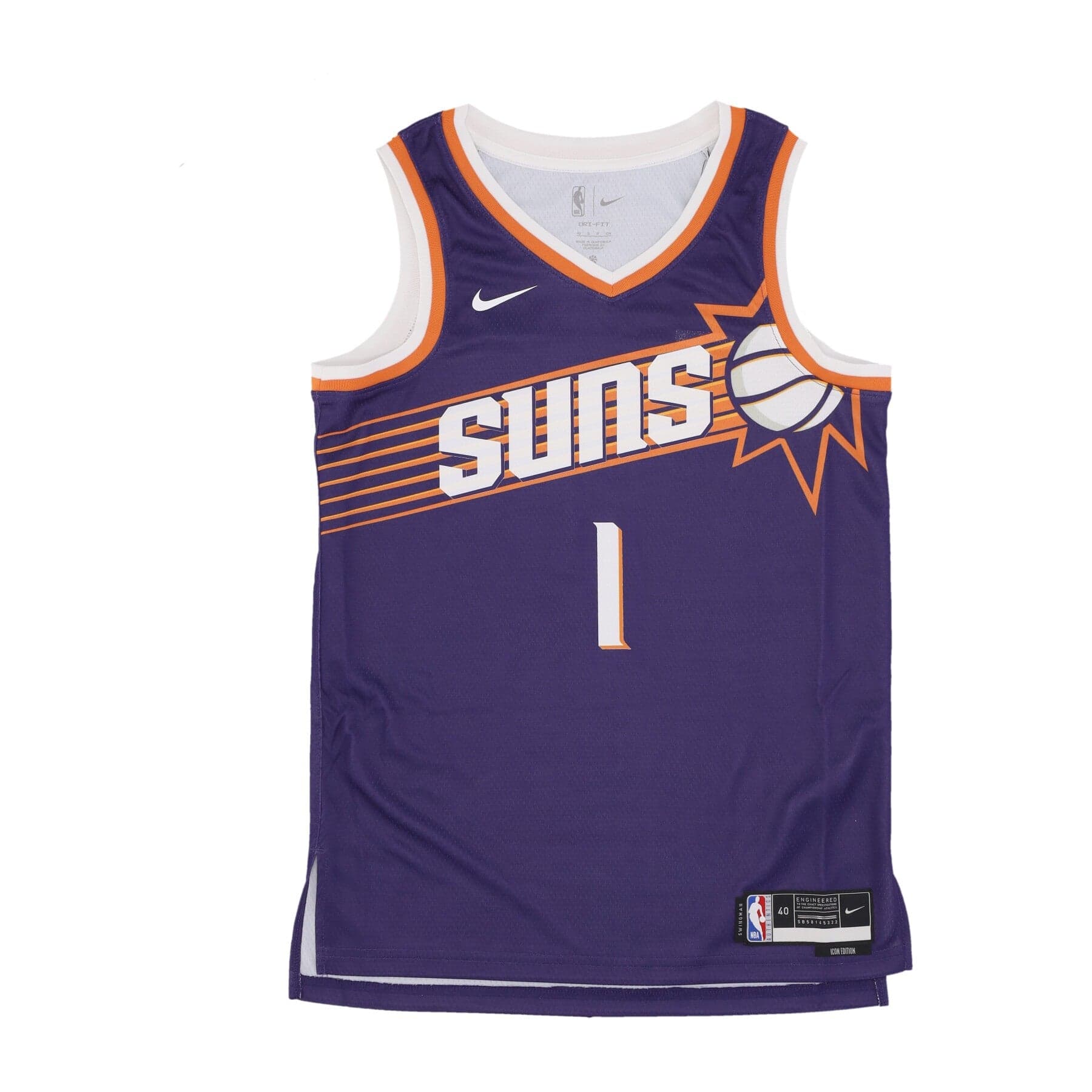 NIKE NBA Canotta Basket Uomo Nba Dri Fit Swingman Jersey No 1 Devin Booker Phosun New Orchid – nero