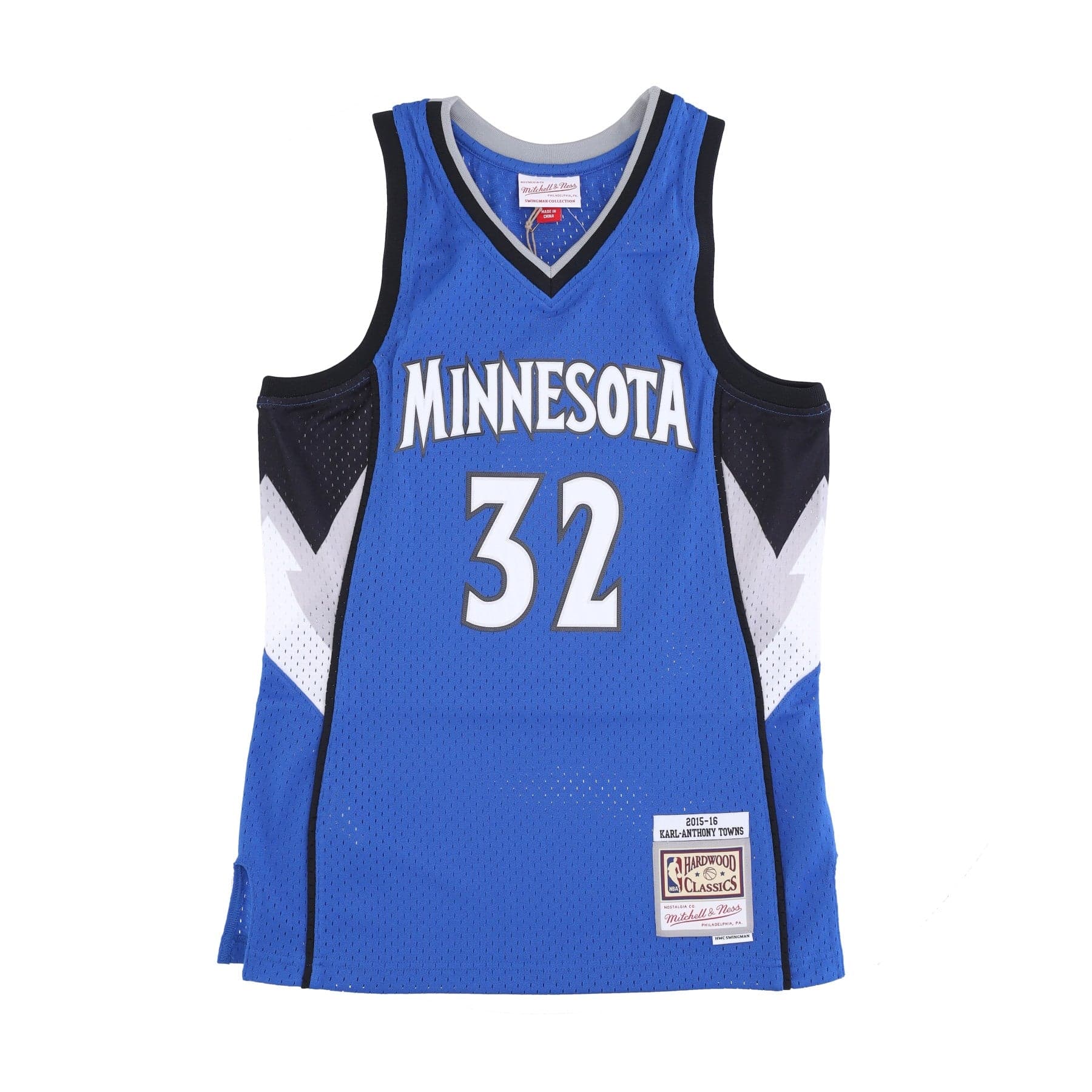 MITCHELL &amp; NESS Canotta Basket Uomo Nba Road Jersey Hardwood Classics No 32 Karl Anthony Towns 2015-16 Mintim Original Team Colors - 4