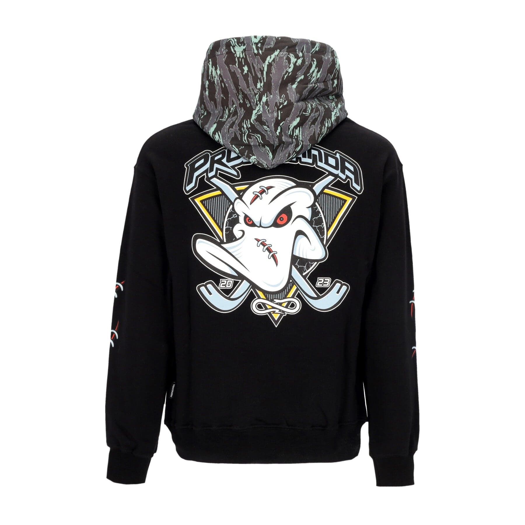 PROPAGANDA Felpa Leggera Cappuccio Uomo Triangle Pain Hoodie Black - 3