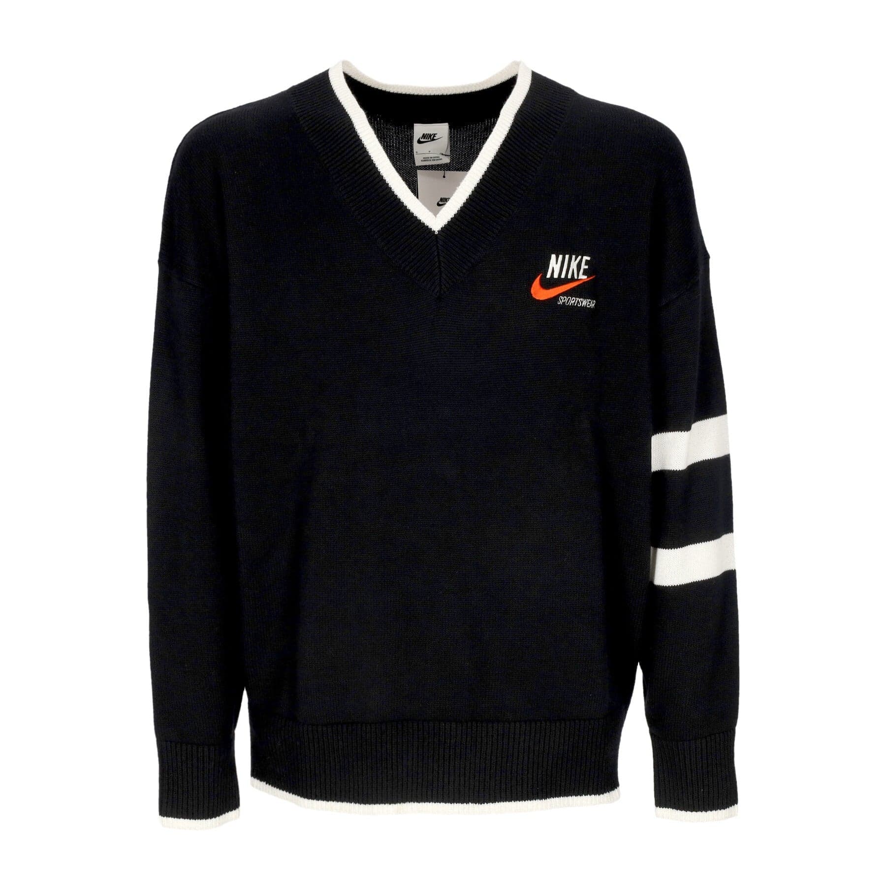 Nike Maglione Leggero Uomo Sportswear Trend Sweater Black/sail/team Orange/sail - 3