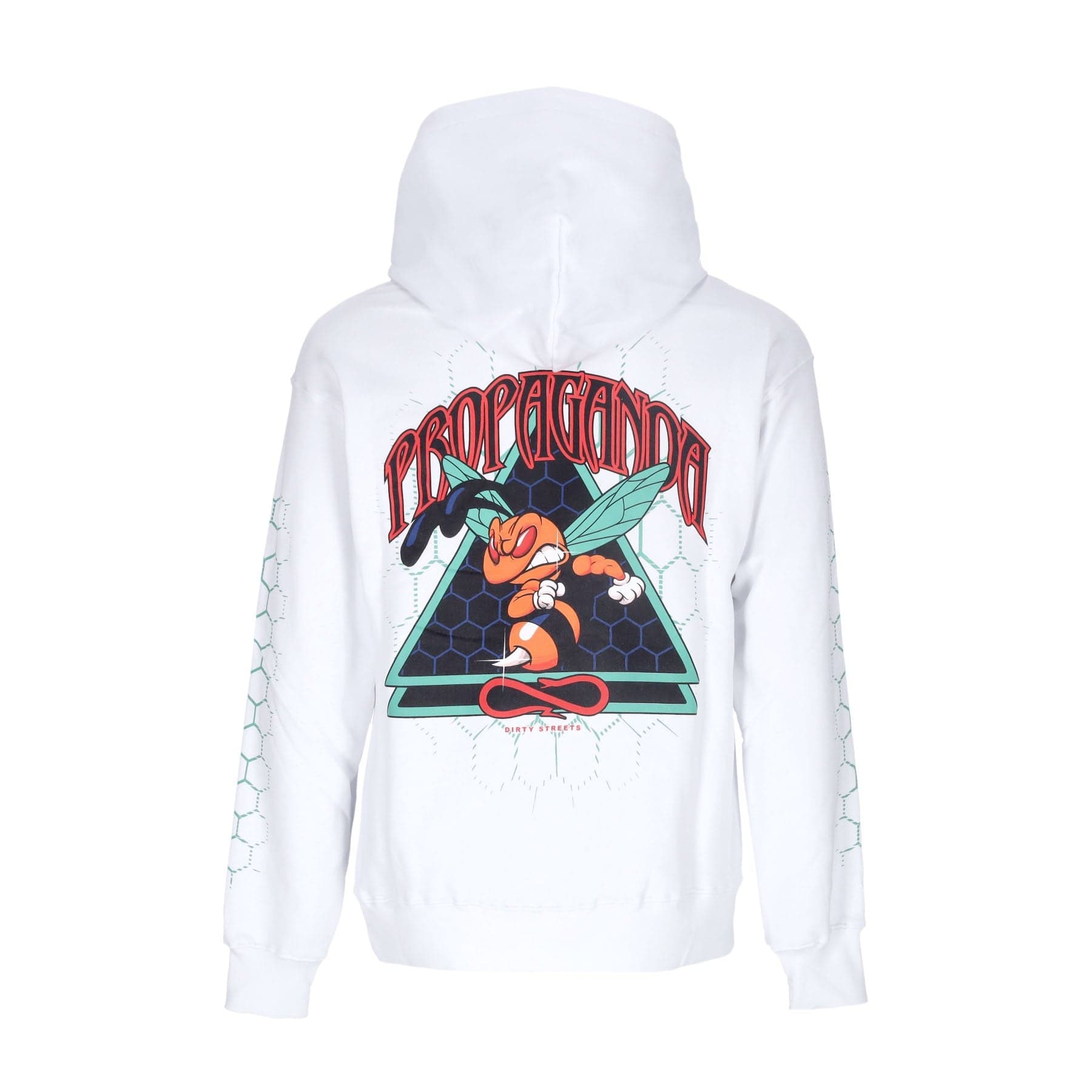 PROPAGANDA Felpa Cappuccio Uomo Triangle Sting Hoodie White - 3
