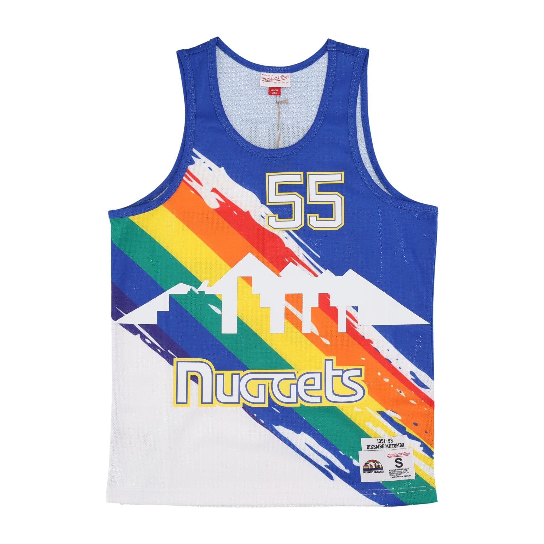 MITCHELL &amp; NESS Canotta Basket Uomo Nba Paint Brush Mesh Tank No 55 Dikembe Mutombo Dennug Multi/white - 3