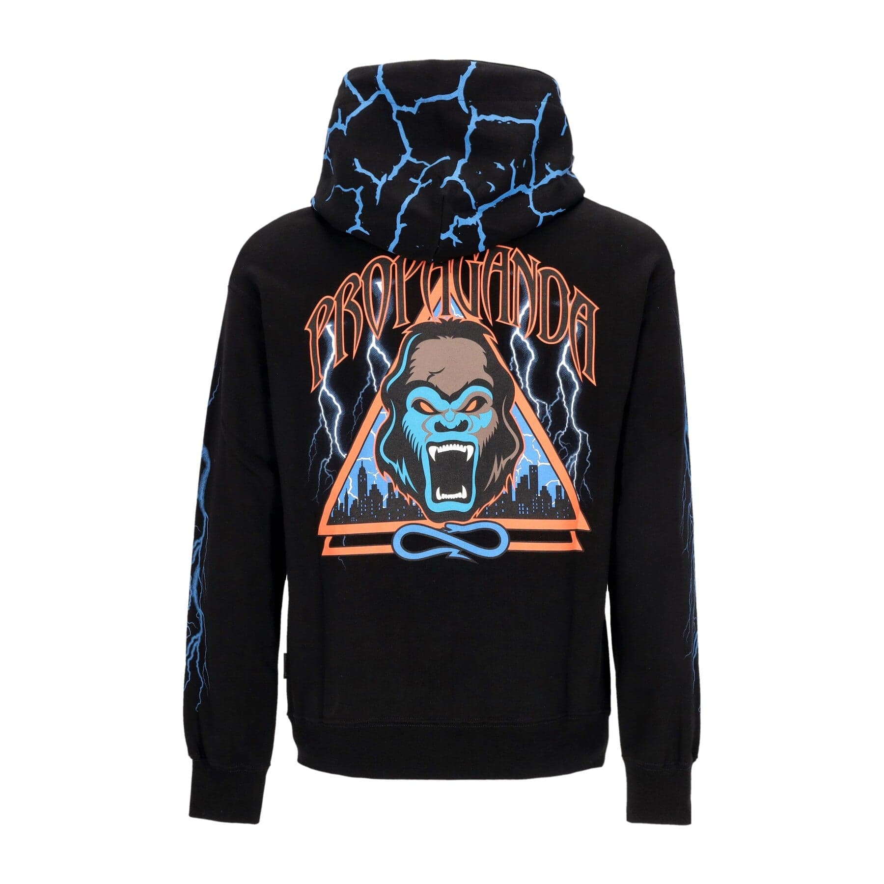 PROPAGANDA Felpa Leggera Cappuccio Uomo Triangle Gorilla Hoodie Black - 3