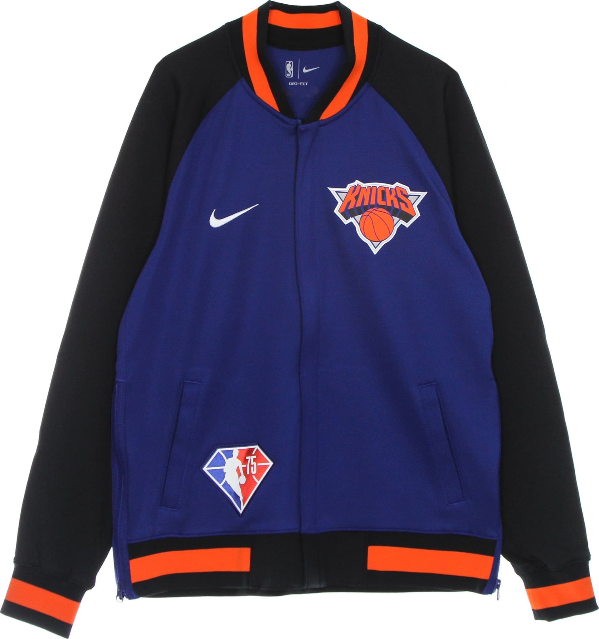 NIKE NBA Felpa Leggera College Uomo Nba Dri Fit Showtime L/s Jacket Neykni Rush Blue/black/white – giacca