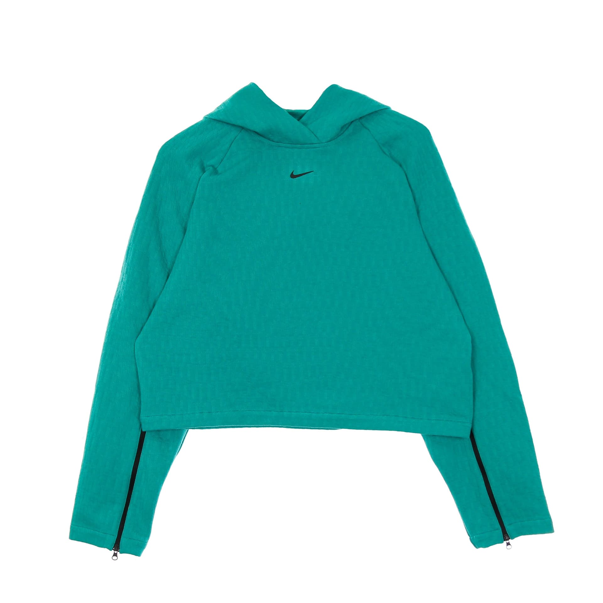 Nike Felpa Leggera Cappuccio Donna W Sportswear Tech Pack Hoodie All Over Jacquard Neptune Green/black - 5