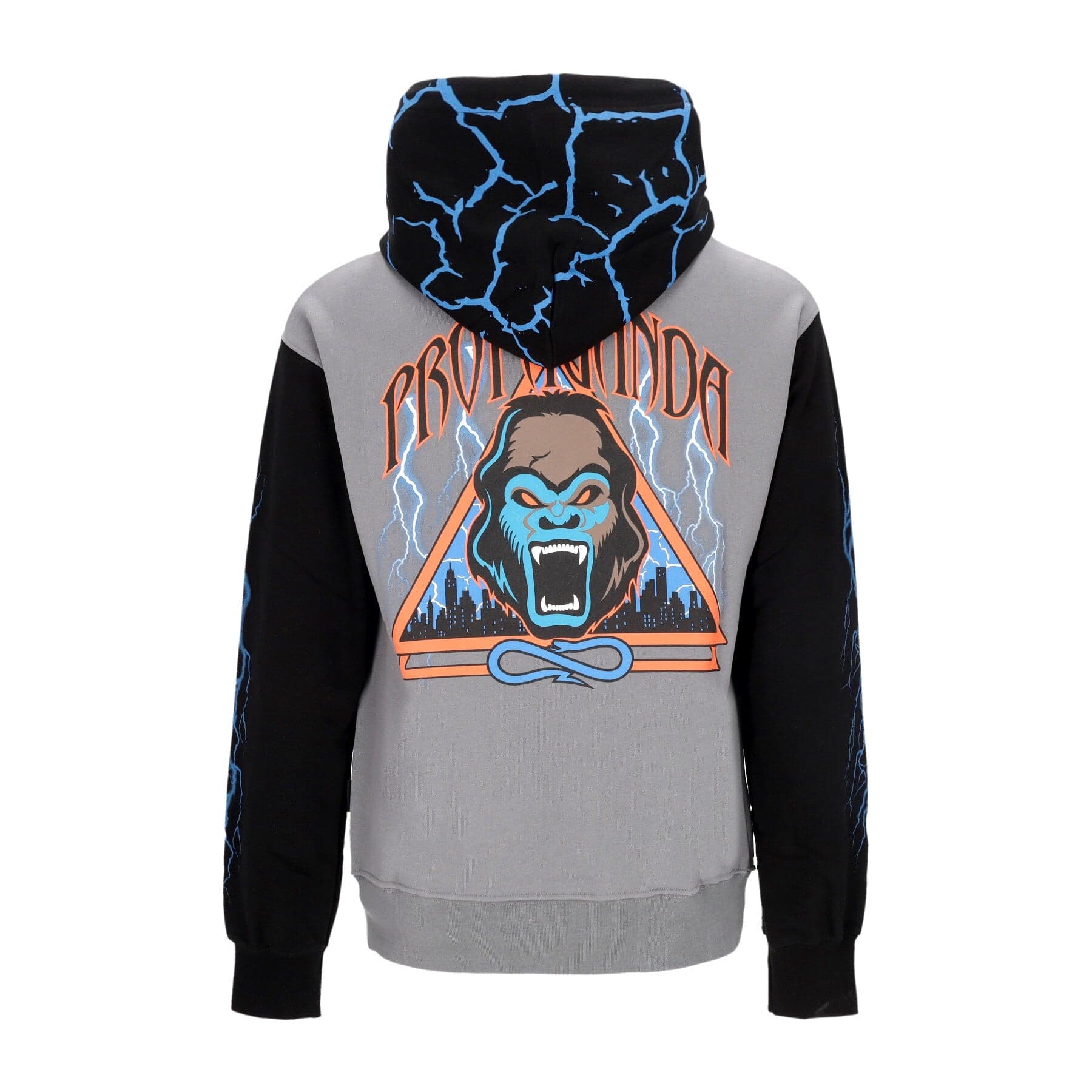 PROPAGANDA Felpa Leggera Cappuccio Uomo Triangle Gorilla Hoodie Grey – S – giacca