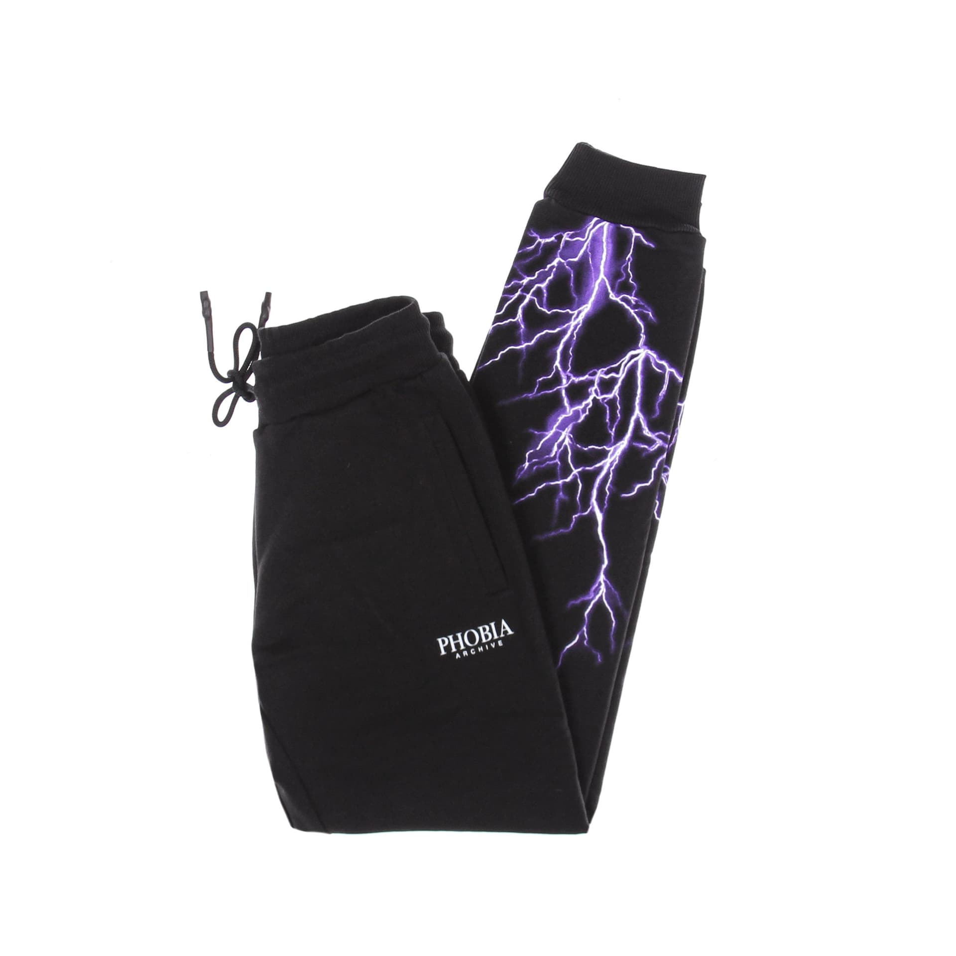 PHOBIA Pantalone Tuta Leggero Uomo Purple Lightning Pants Black/purple - 5
