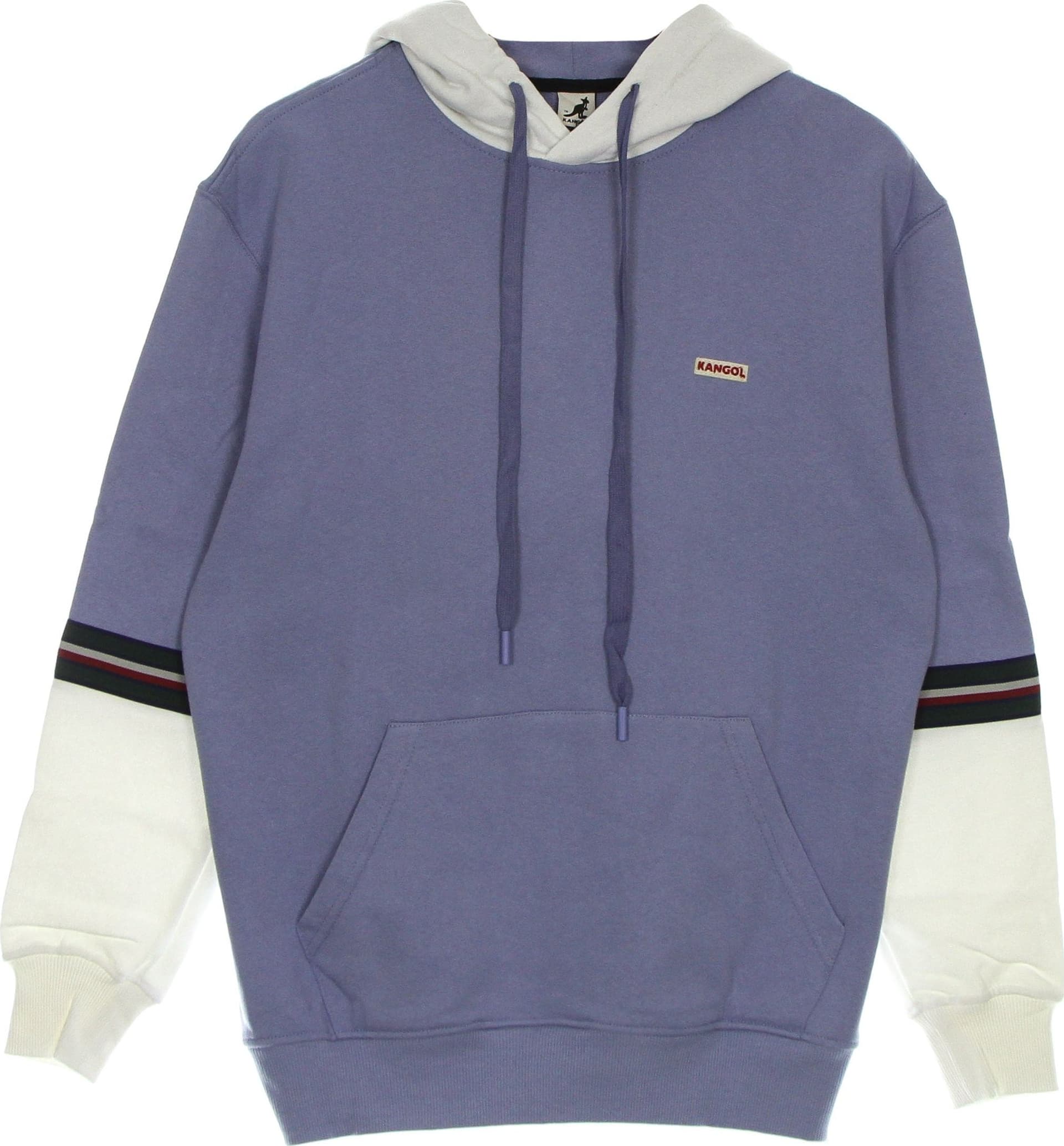 KANGOL Felpa Leggera Cappuccio Uomo Heritage Taped Hoodie Iced Lilac - 3