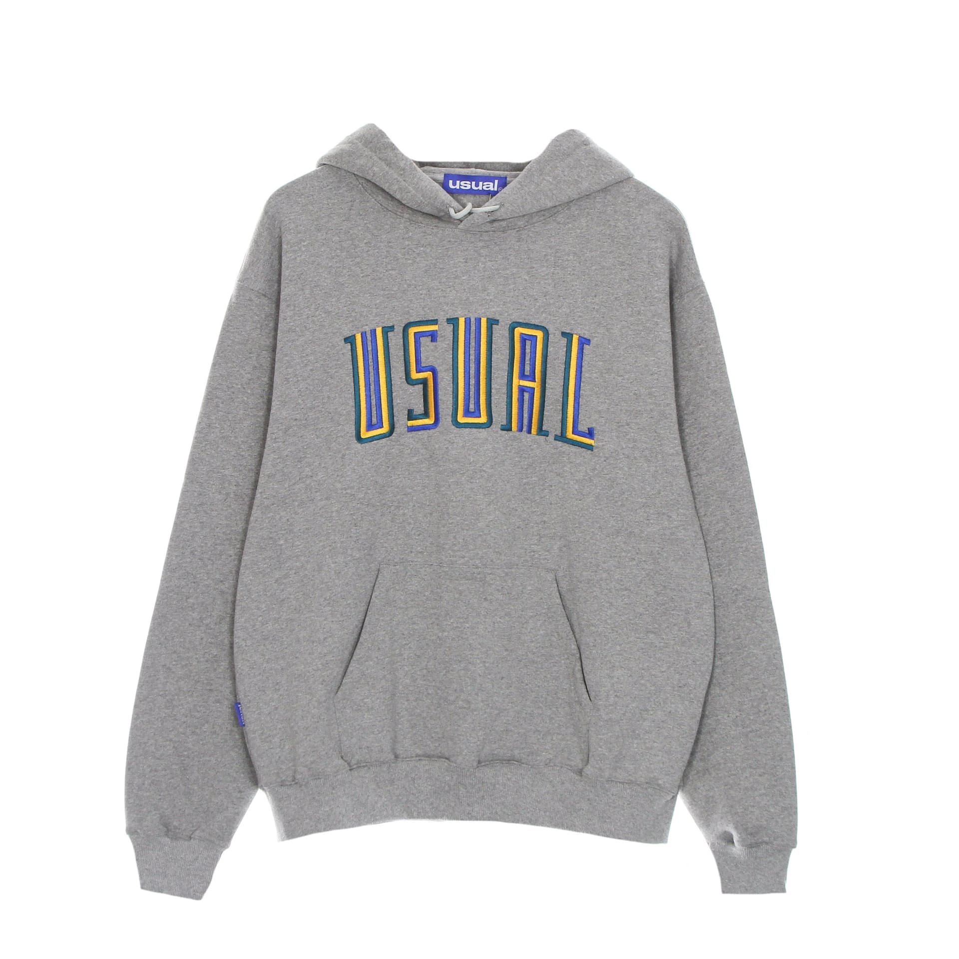 USUAL Felpa Cappuccio Uomo Stripe Hoodie Heather Grey - 4